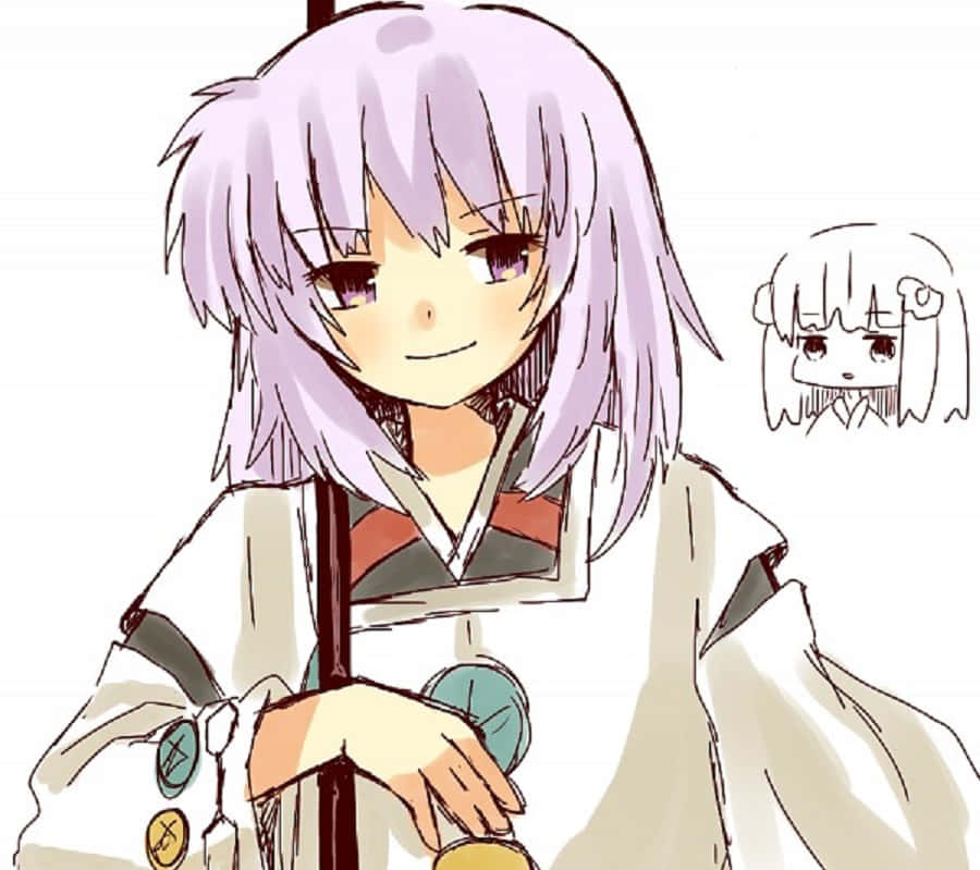Hakudoshi, anime girl, lavender hair, SD Desktop Wallpaper