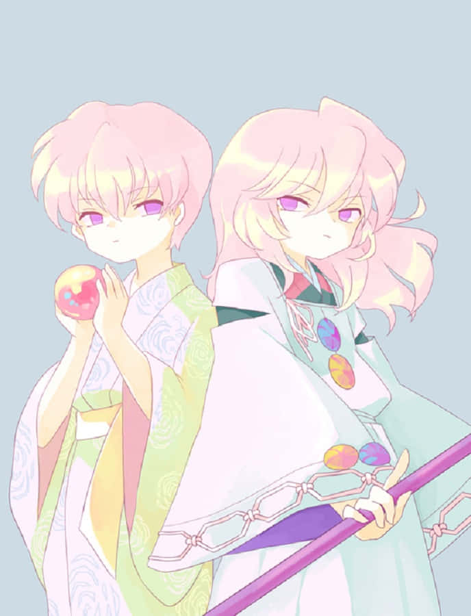 Hakudoshi, pink hair, purple eyes, SD Phone Wallpaper
