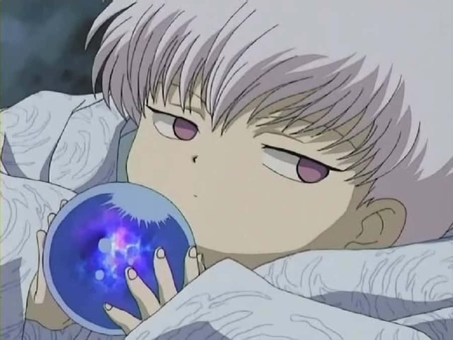Hakudoshi 900 x 675, silver hair, glowing blue orb, SD Desktop Wallpaper