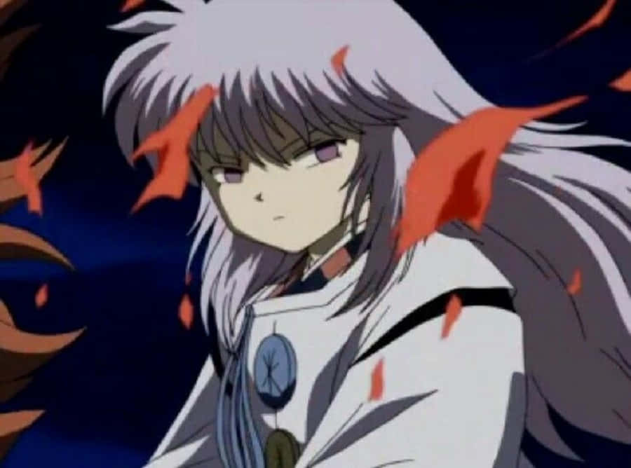 Hakudoshi, silver hair, purple eyes, SD Desktop Wallpaper
