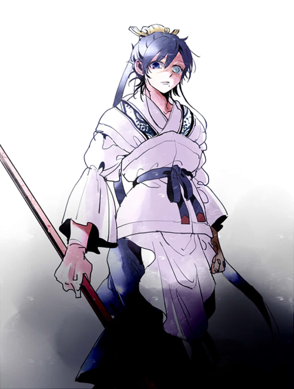 Hakuryuu Ren, anime warrior, white robes, HD Phone Wallpaper
