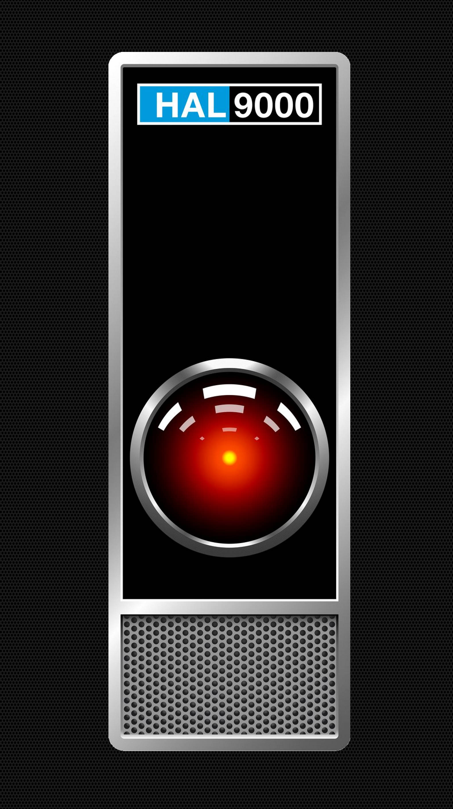 HAL 9000, red glowing eye, silver panel, 2K Phone Wallpaper