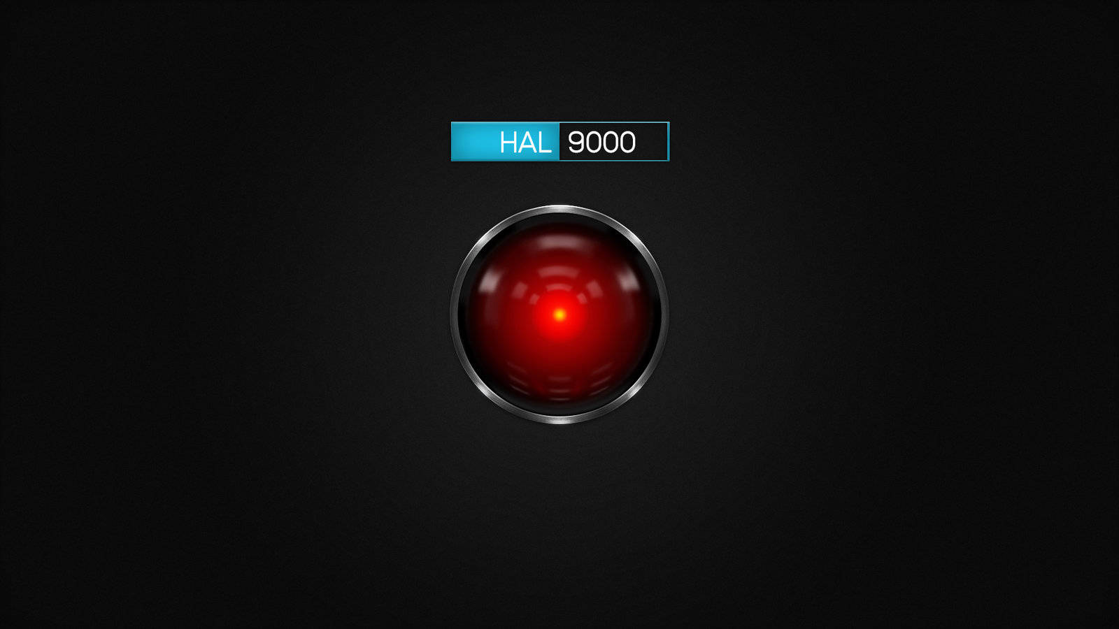 HAL 9000, glowing red eye, black background, HD Desktop Wallpaper
