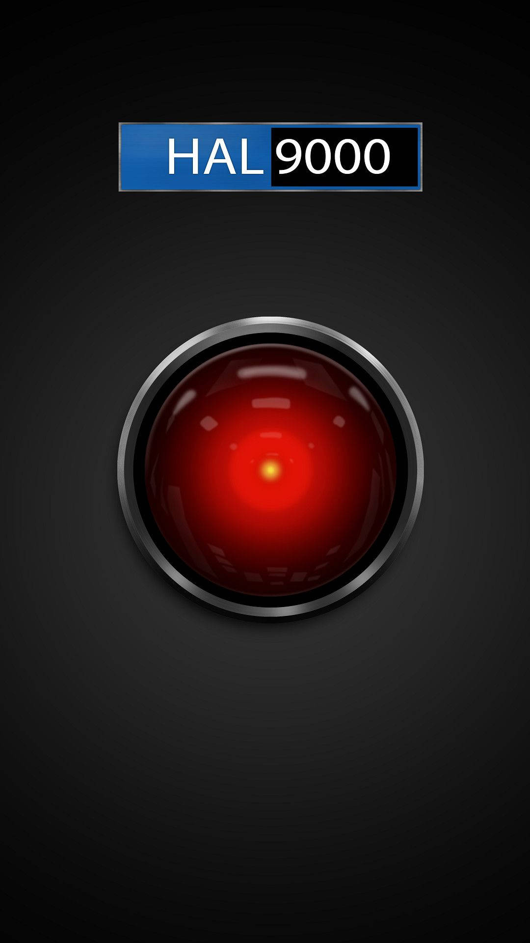 Hal 9000, glowing red eye, blue label, Full HD Phone Wallpaper