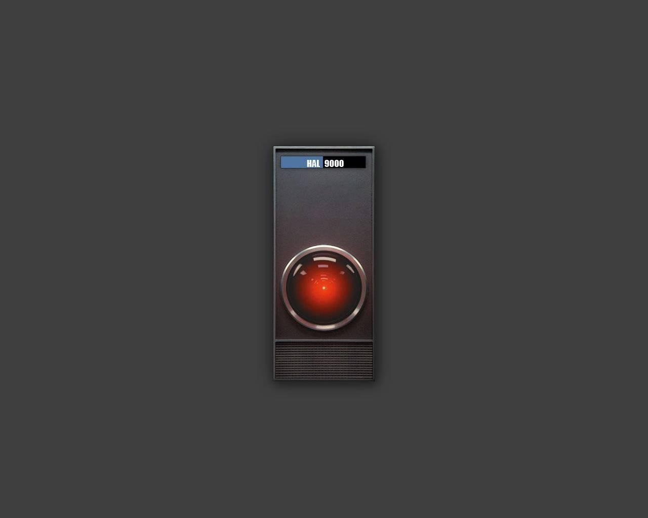 HAL 9000, glowing red eye, blue label, HD Desktop Wallpaper