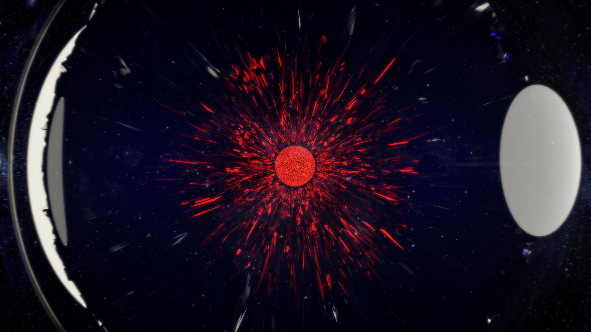 Hal 9000, cosmic explosion, fiery red energy, Full HD Desktop Wallpaper
