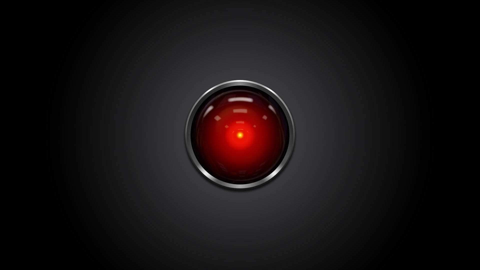 Hal 9000, glowing red eye, metallic ring, Full HD Desktop Wallpaper