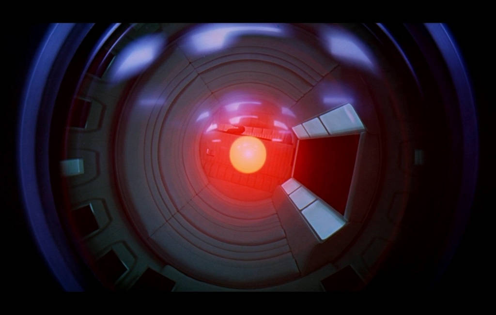 Hal 9000, red lens, futuristic tunnel, SD Desktop Wallpaper