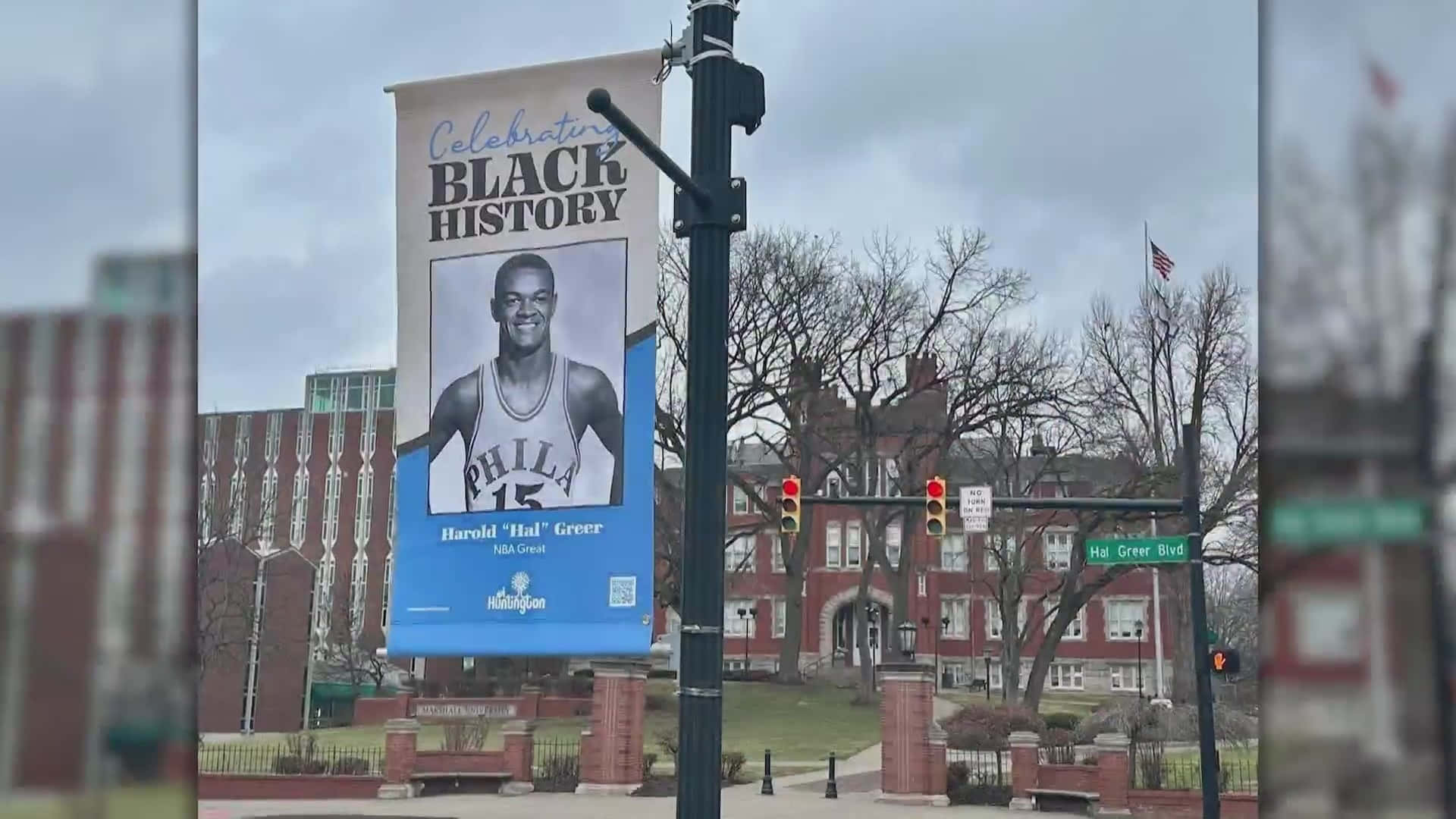 Hal Greer, street banner, brick buildings, Full HD Desktop Wallpaper