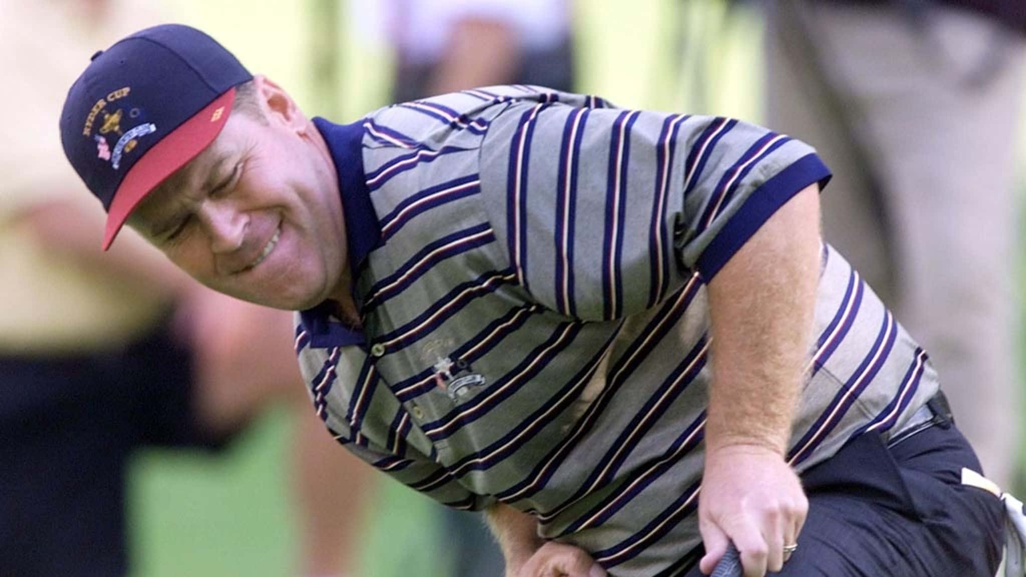 Hal Sutton, striped shirt, cap, Full HD Desktop Wallpaper