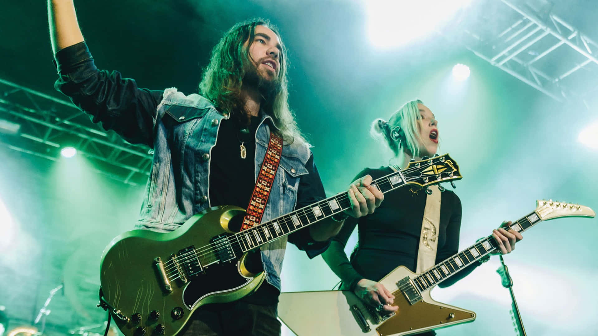 Halestorm, live concert, electric guitars, Full HD Desktop Wallpaper