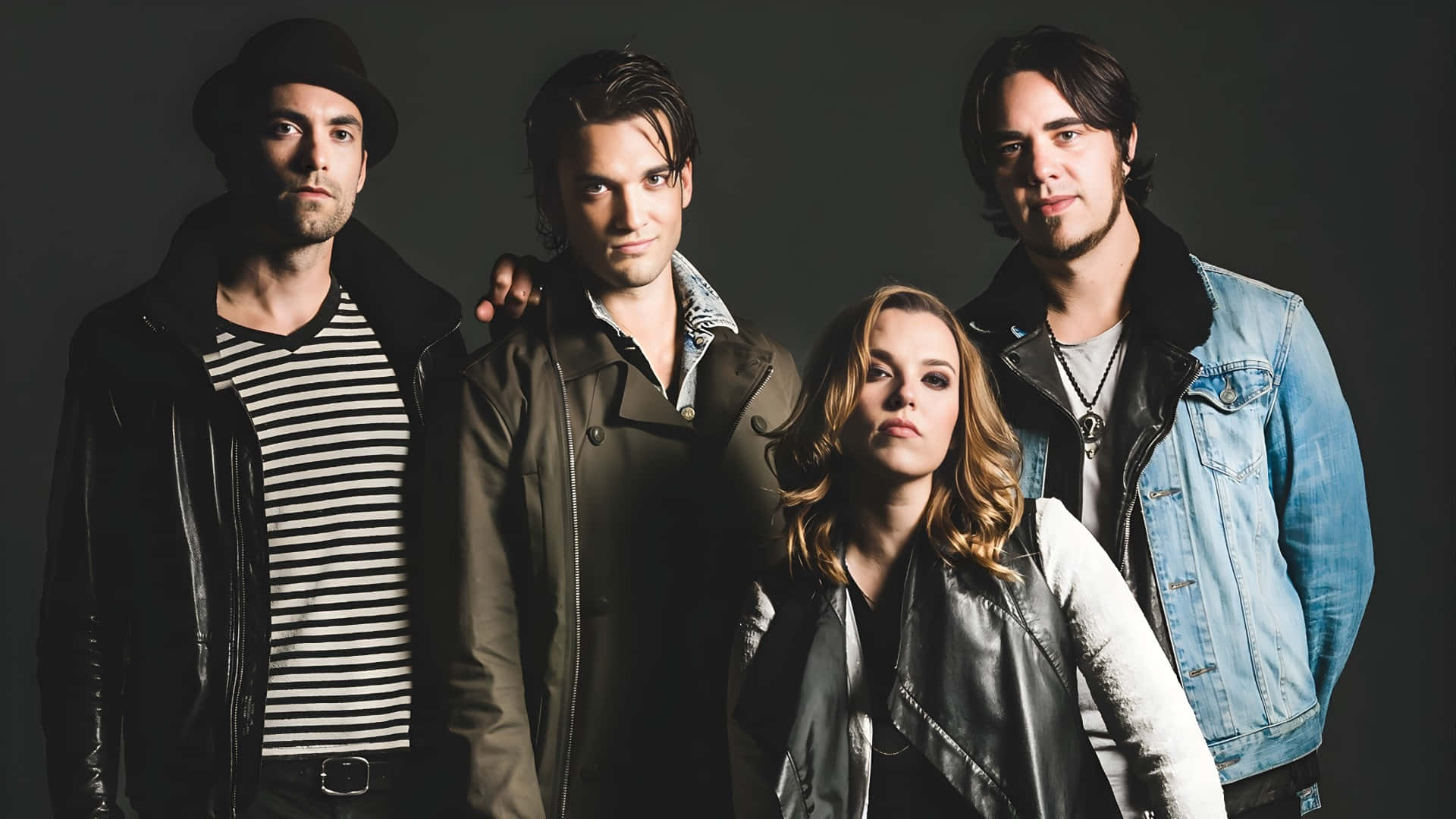 Halestorm, leather jackets, denim, Full HD Desktop Wallpaper