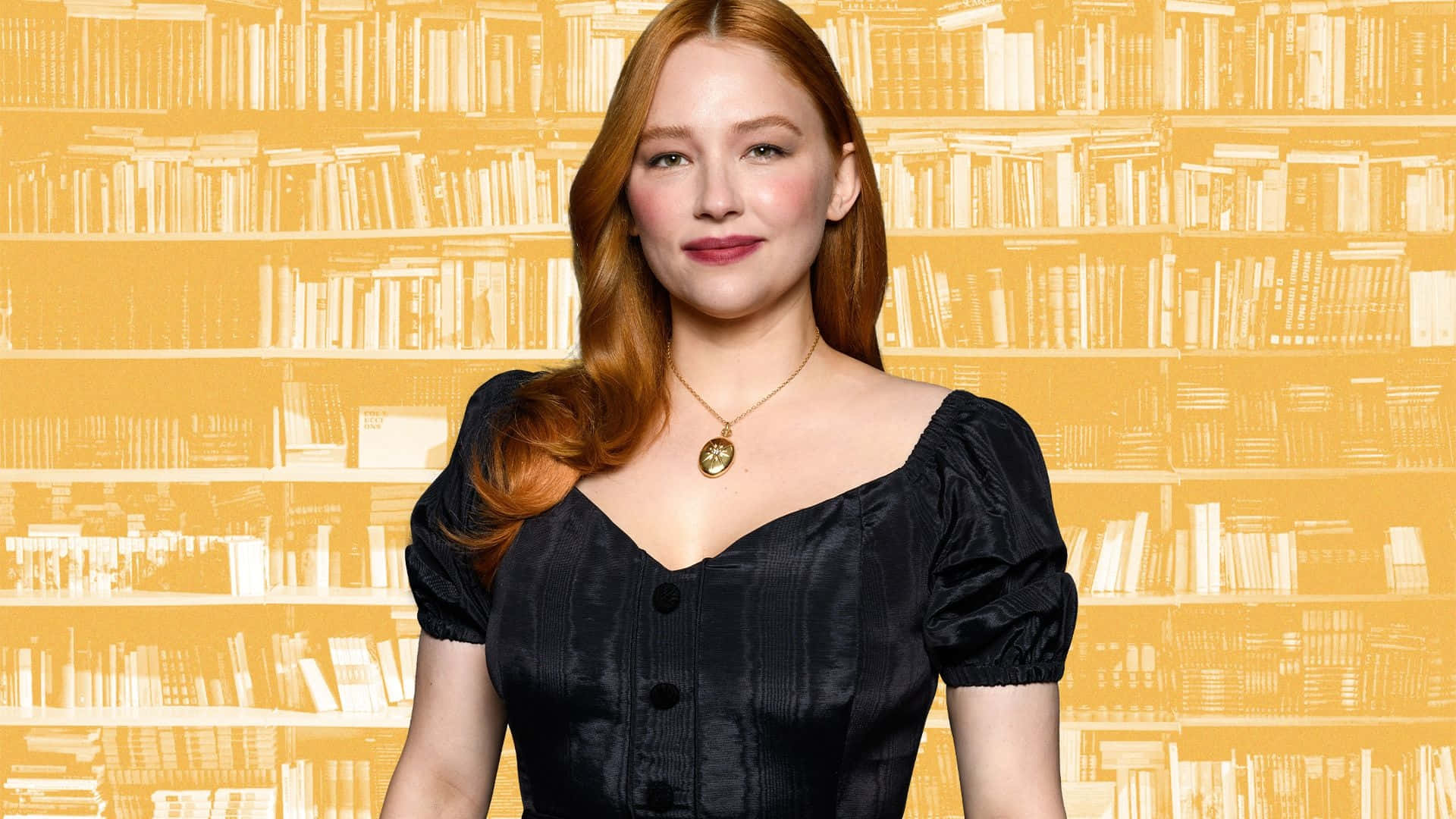 Haley Bennett, red hair, black dress, Full HD Desktop Wallpaper