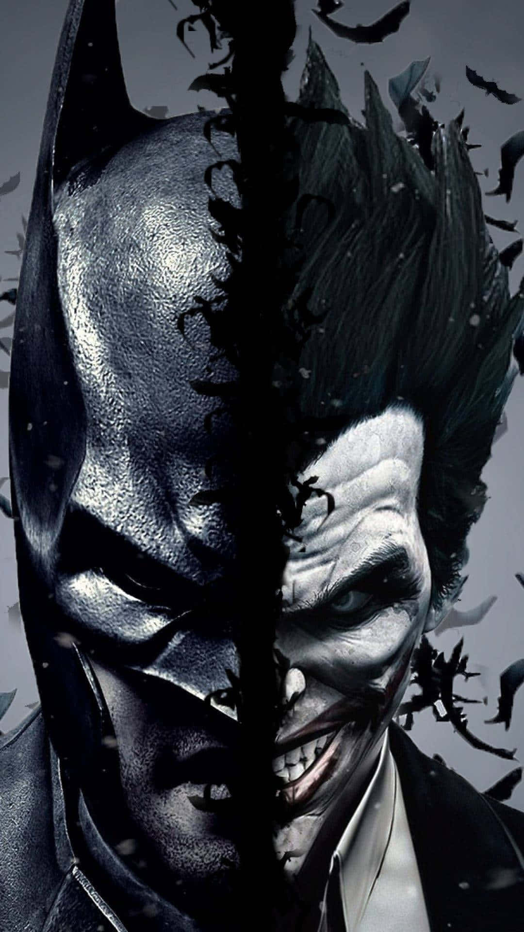 Batman, The Joker, monochromatic, Full HD Phone Wallpaper
