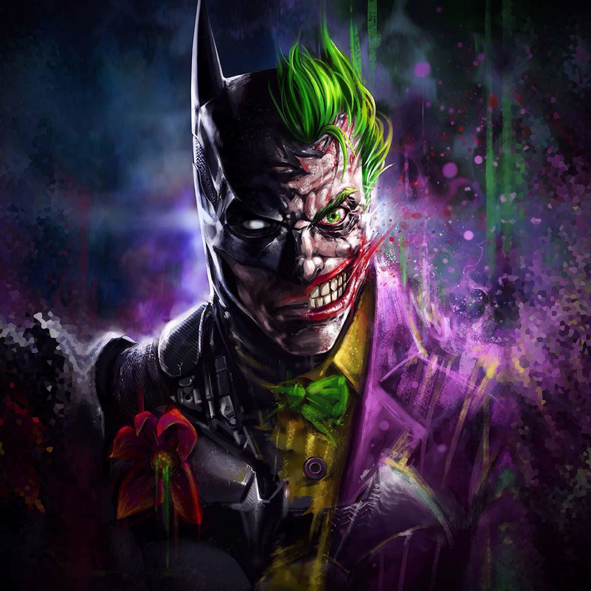 Batman, Joker, green hair, Full HD Desktop Wallpaper