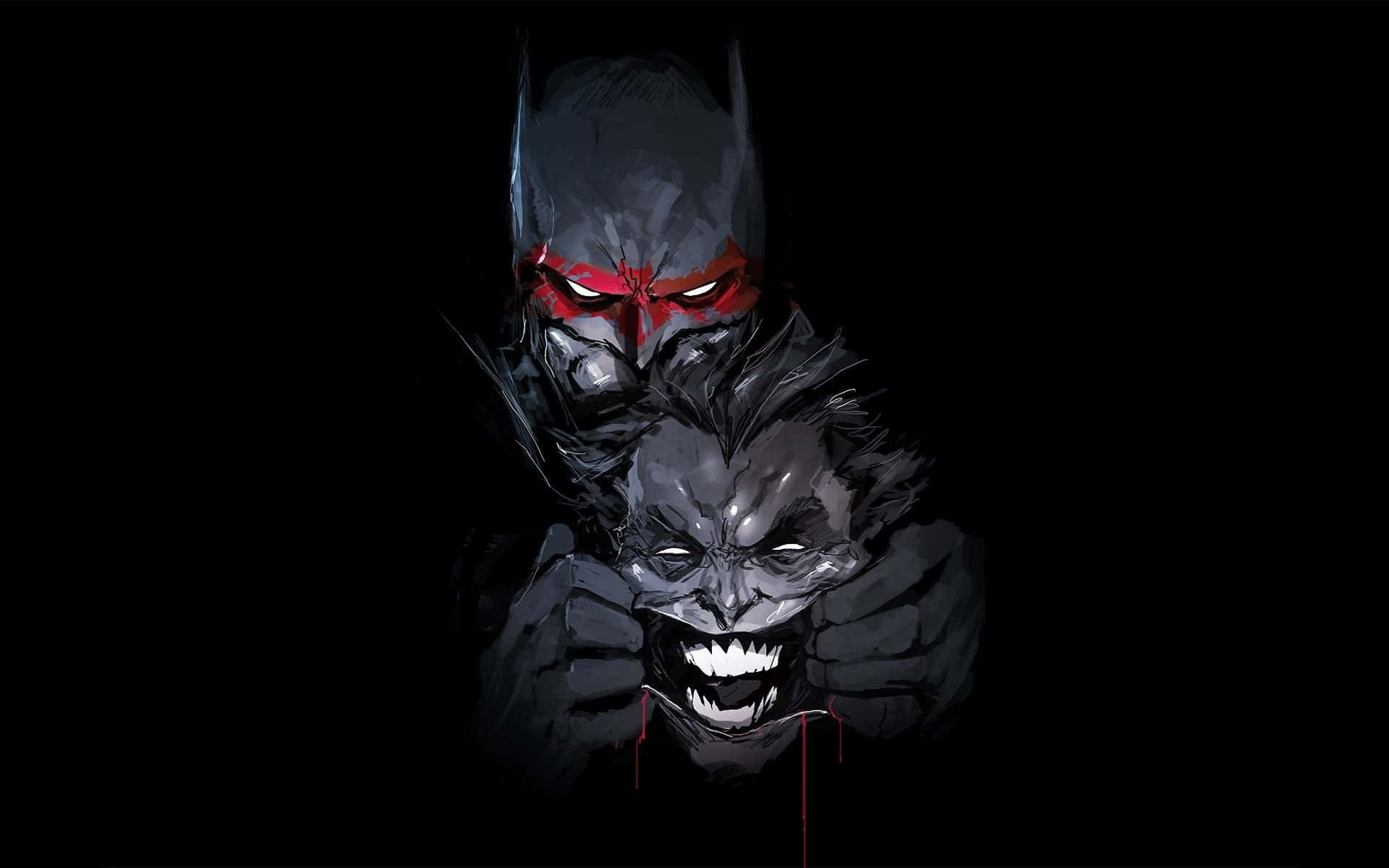 Batman, Joker, glowing red eyes, Full HD Desktop Wallpaper