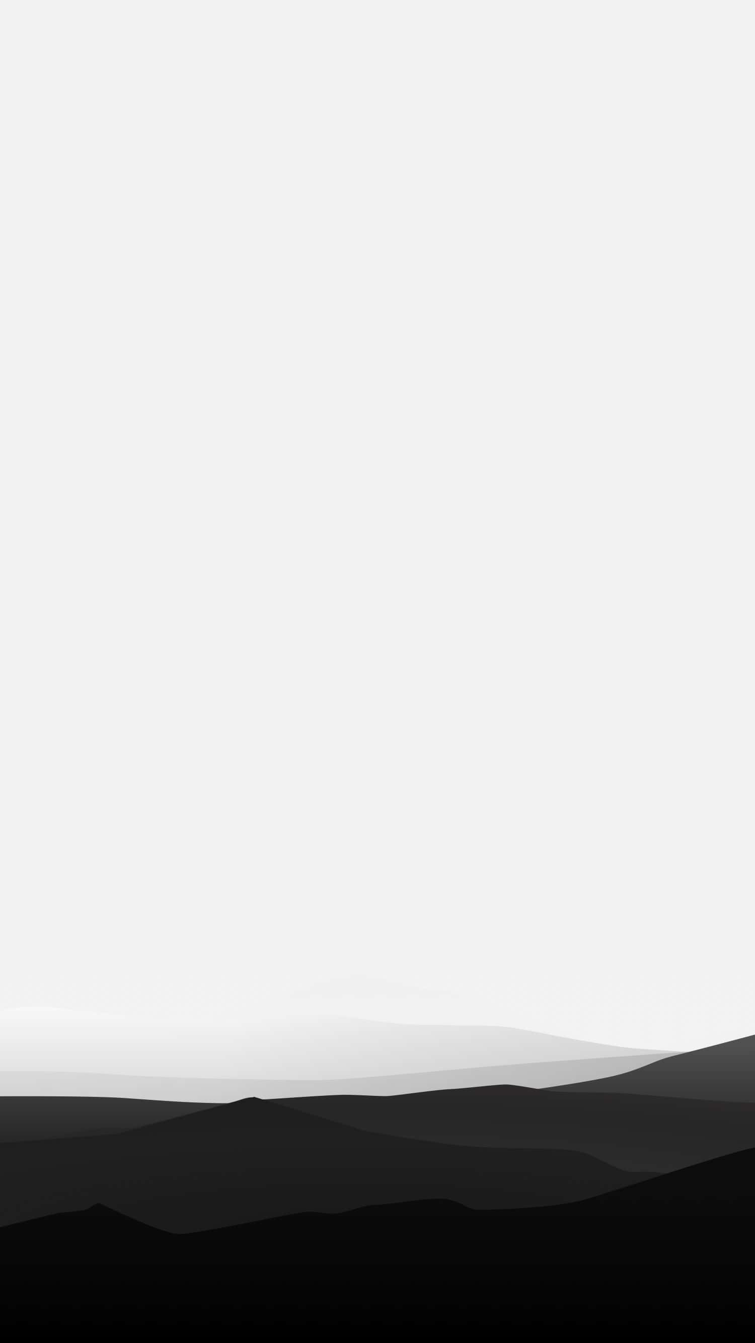 Half Black Half White, monochrome landscape, layered mountain silhouettes, 2K Phone Wallpaper