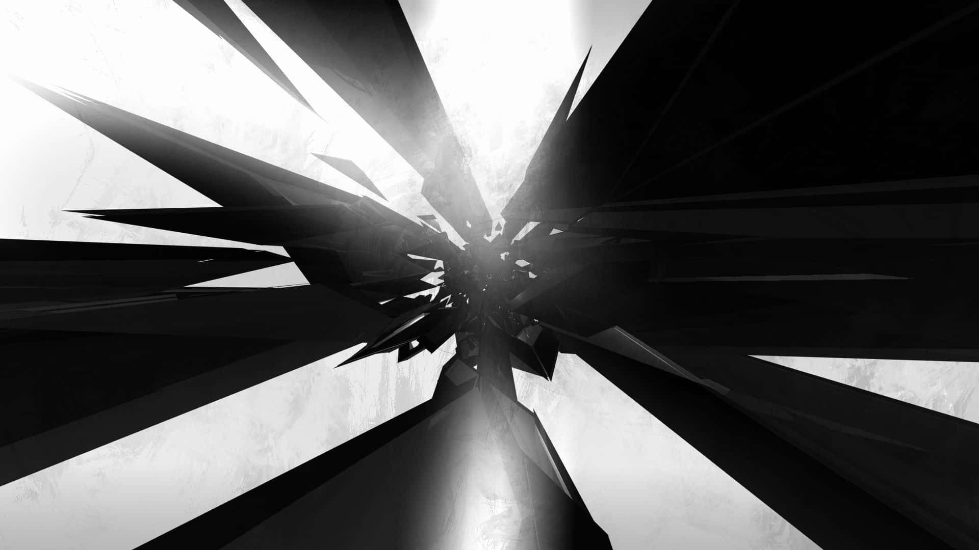 Half Black Half White, black and white abstract digital artwork, sharp geometric shards, Full HD Desktop Wallpaper