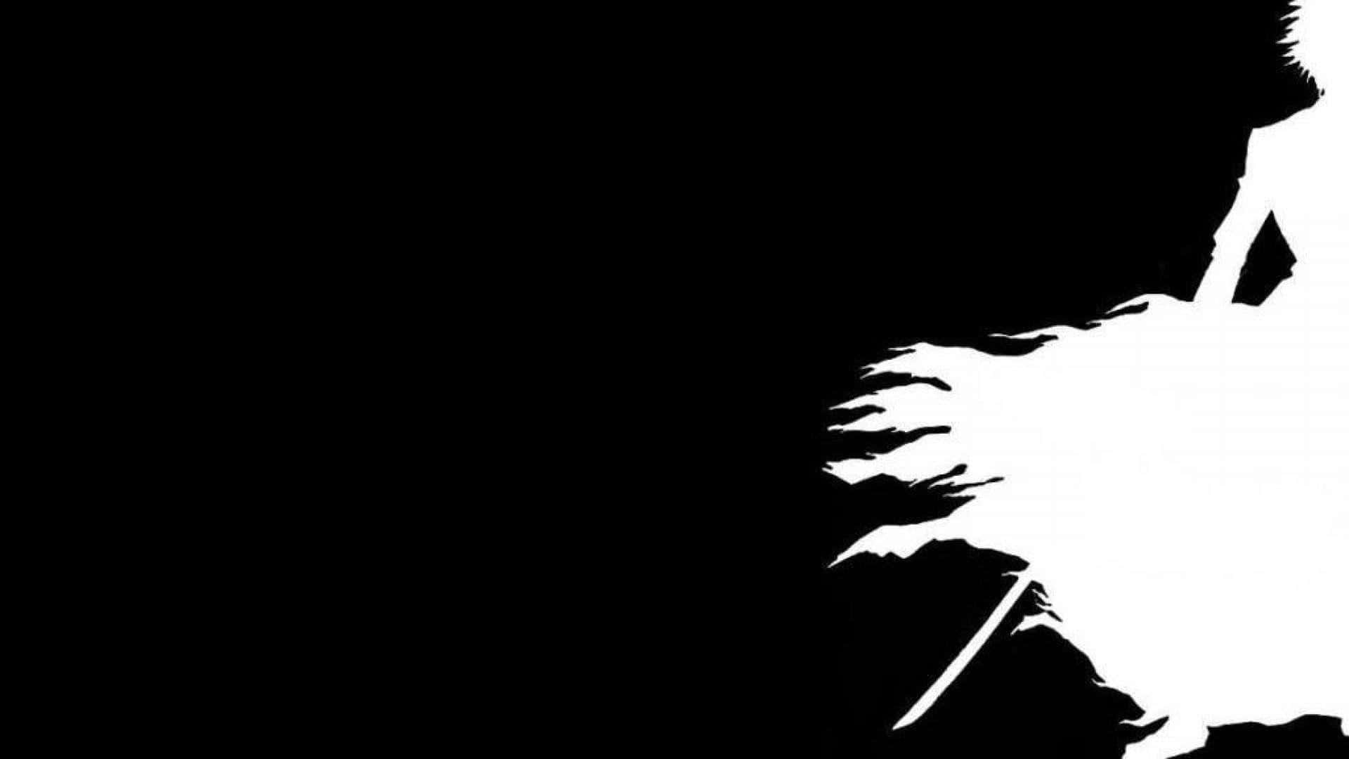 half black half white, black and white silhouette, person's profile, Full HD Desktop Wallpaper