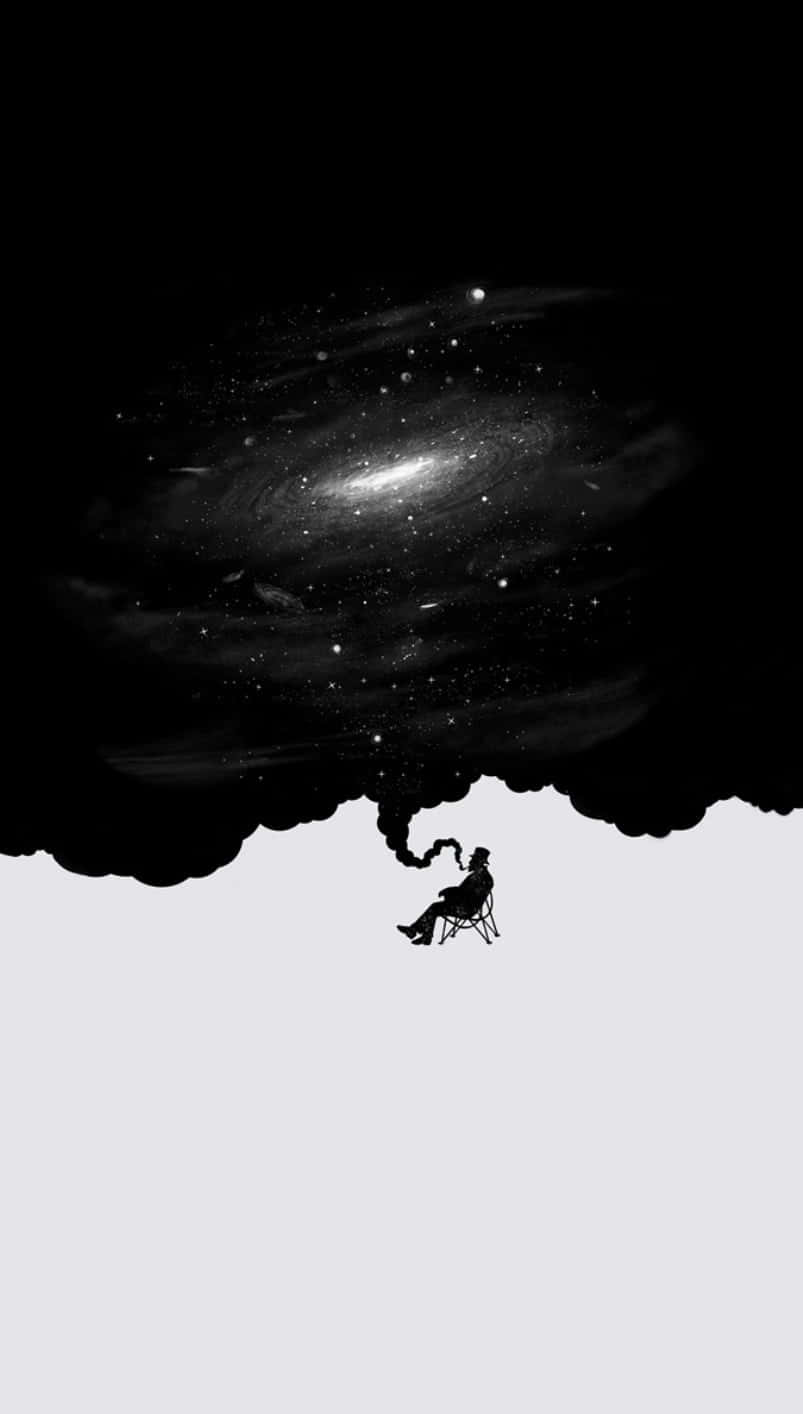 half black half white, galaxy, cosmic dust, HD Phone Wallpaper