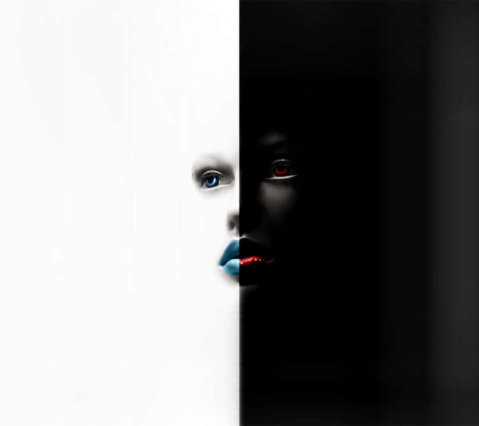 Half Black Half White, stark white, deep black, SD Desktop Wallpaper