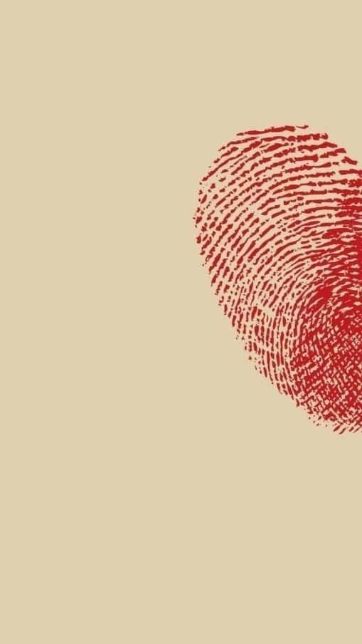 fingerprint, half heart, red, SD Phone Wallpaper