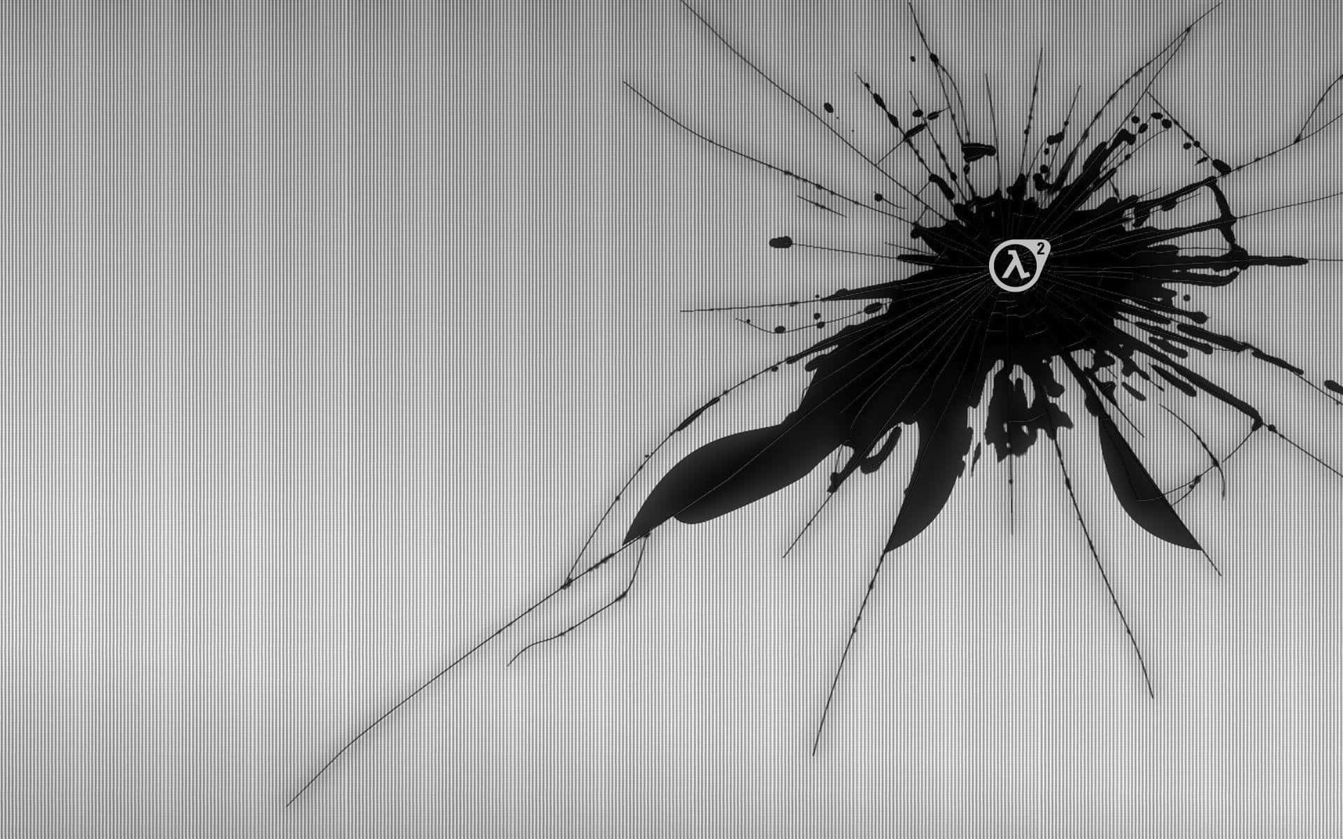 Half Life 2, lambda symbol, black ink splatter, Full HD Desktop Wallpaper