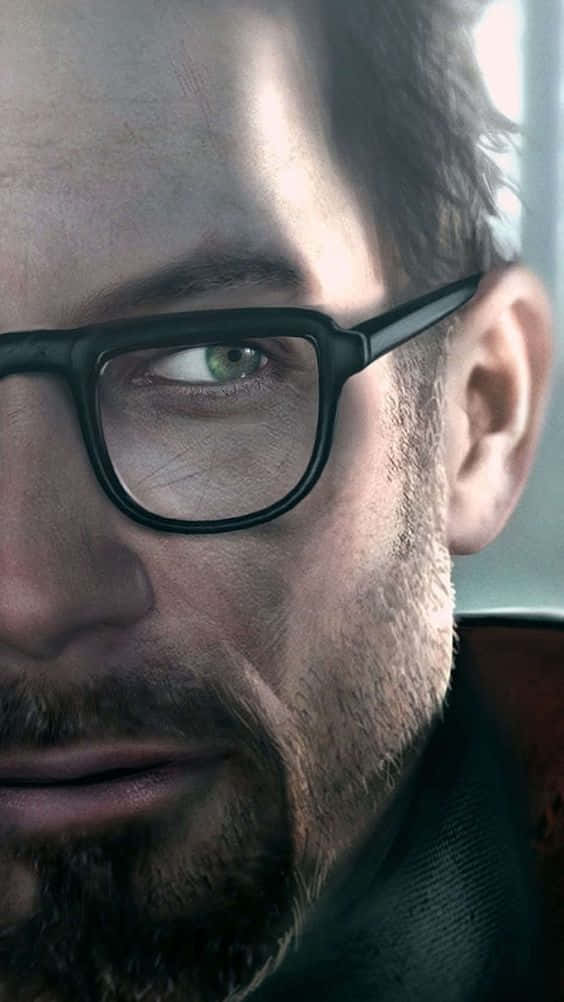 Half-Life 2, man, green eyes, SD Phone Wallpaper