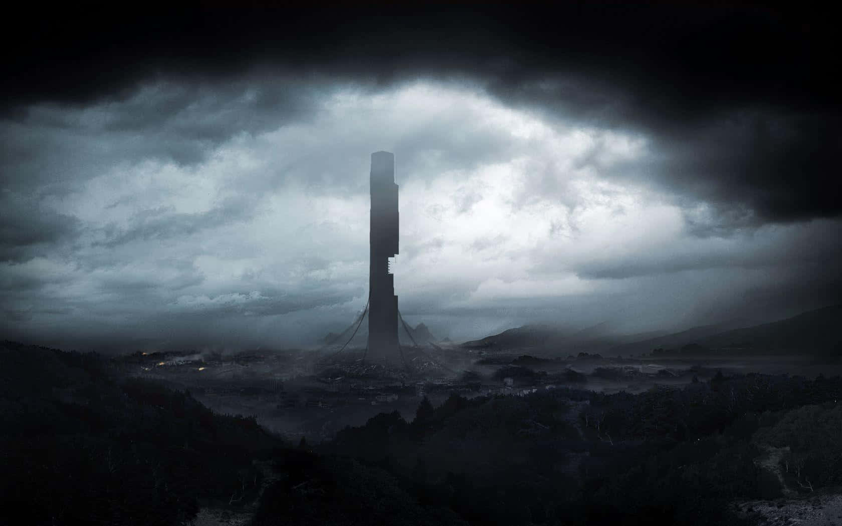 Half Life 2, tower, dark forest, HD Desktop Wallpaper