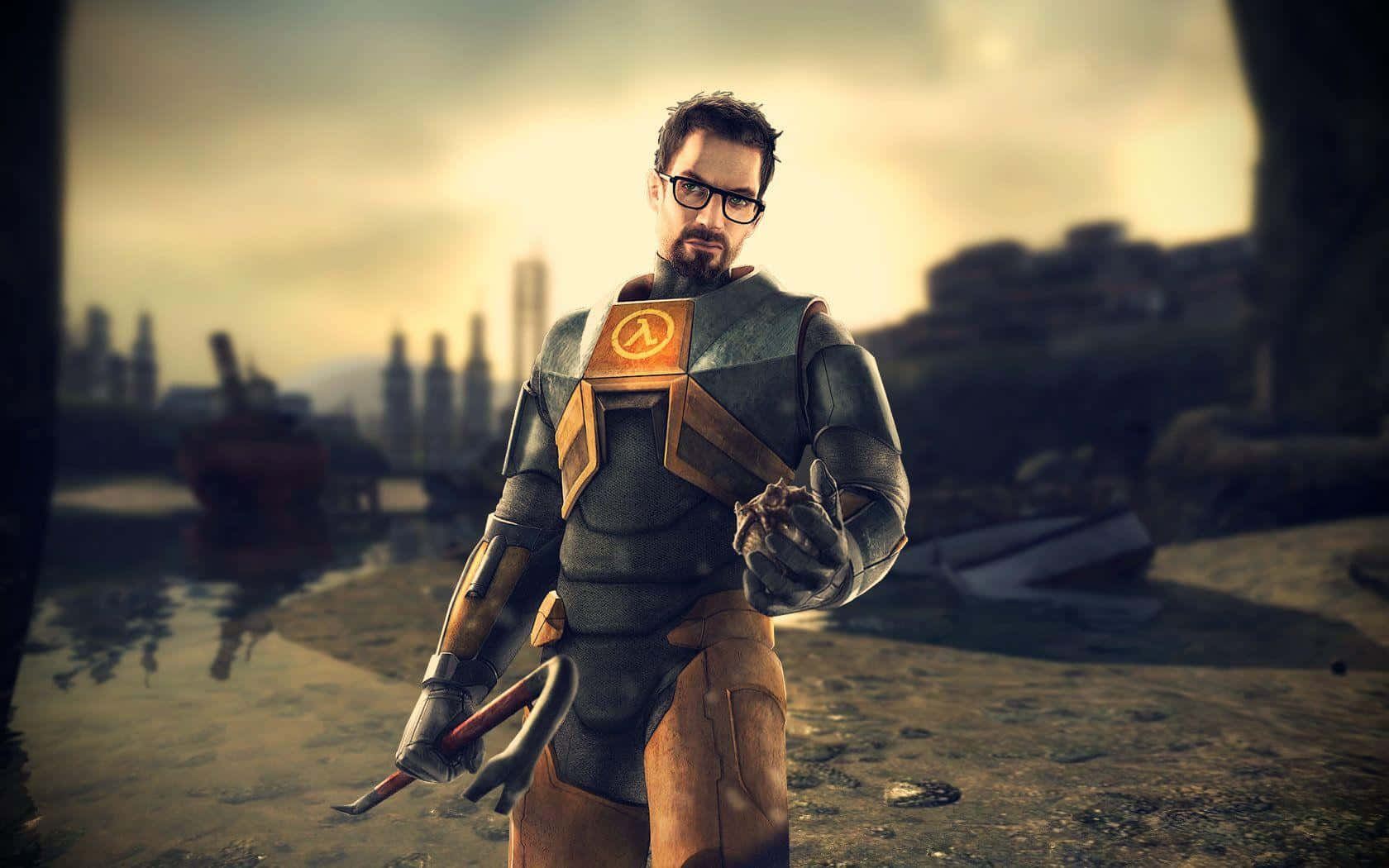 Half Life 2, futuristic armored suit, glowing emblem, HD Desktop Wallpaper