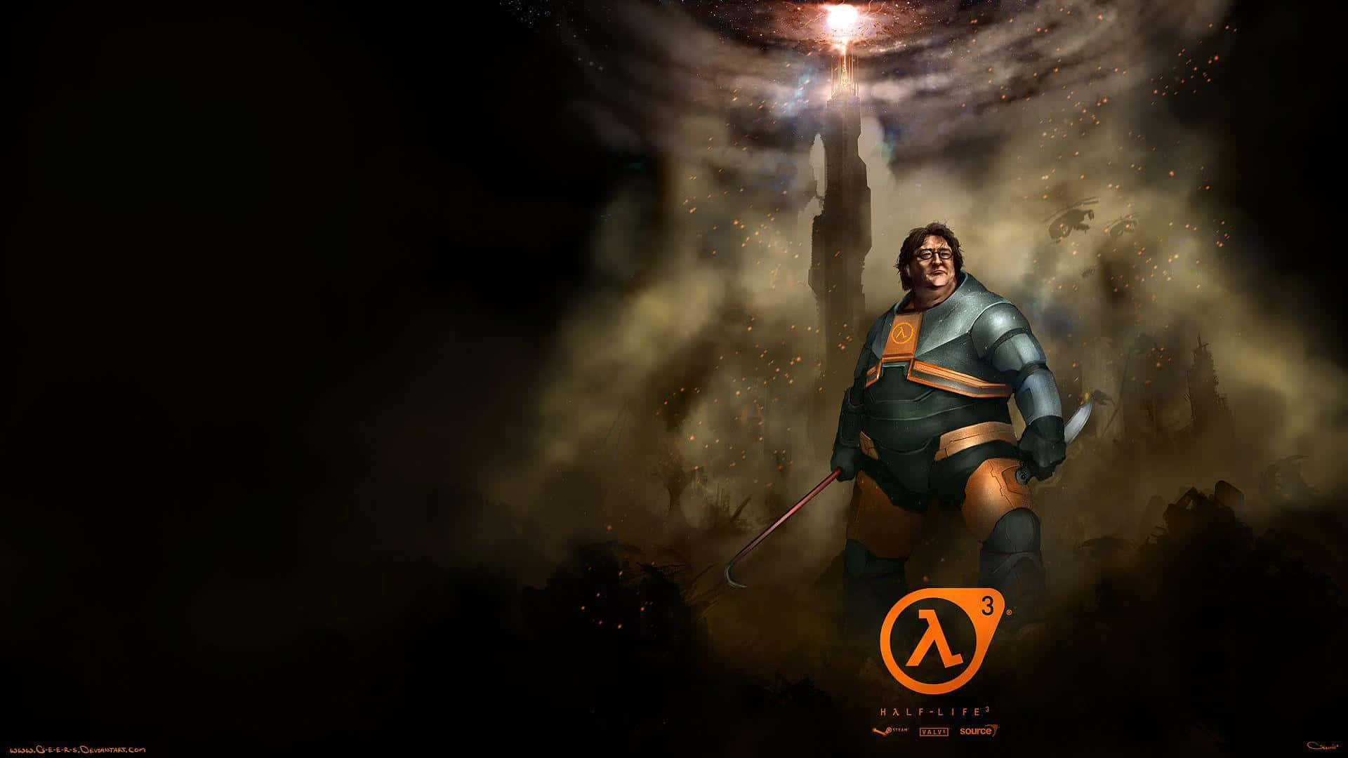Half Life 2, futuristic armor, smoky ruin, Full HD Desktop Wallpaper