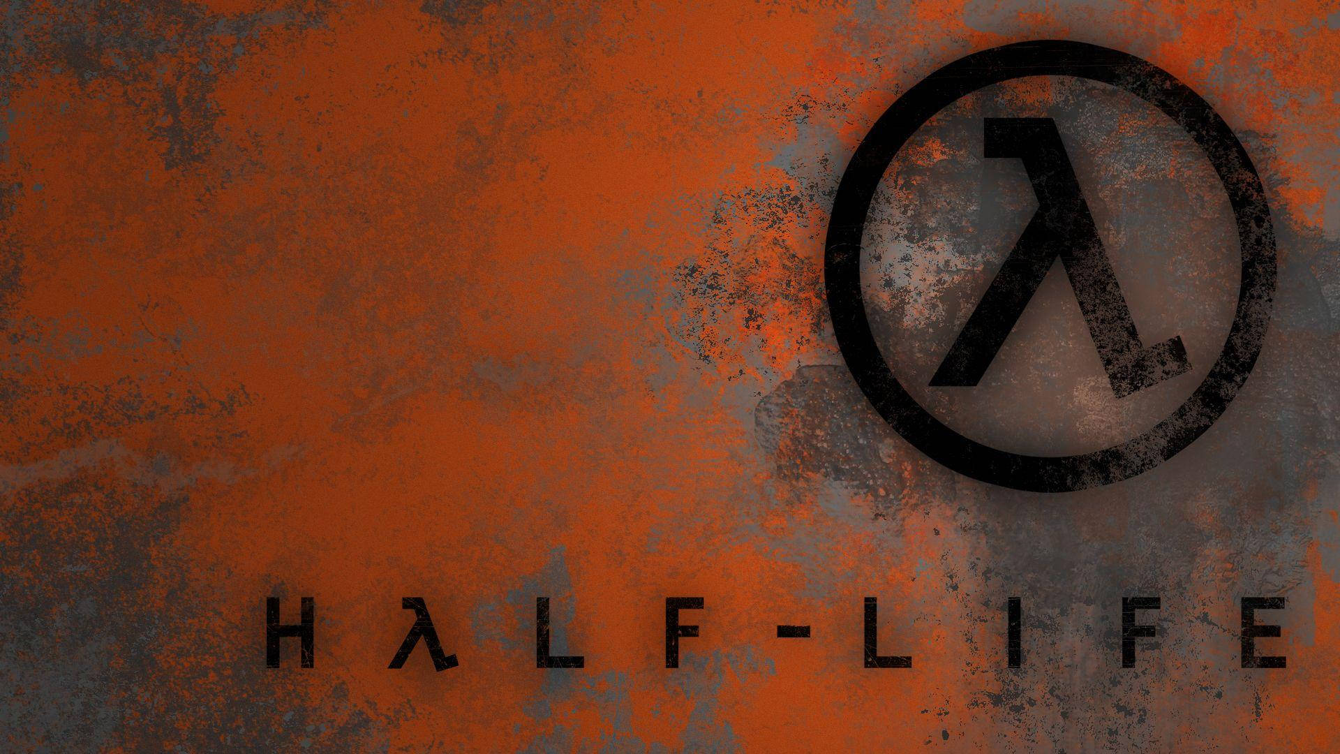 Half-Life, logo, rusty wall, Full HD Desktop Wallpaper
