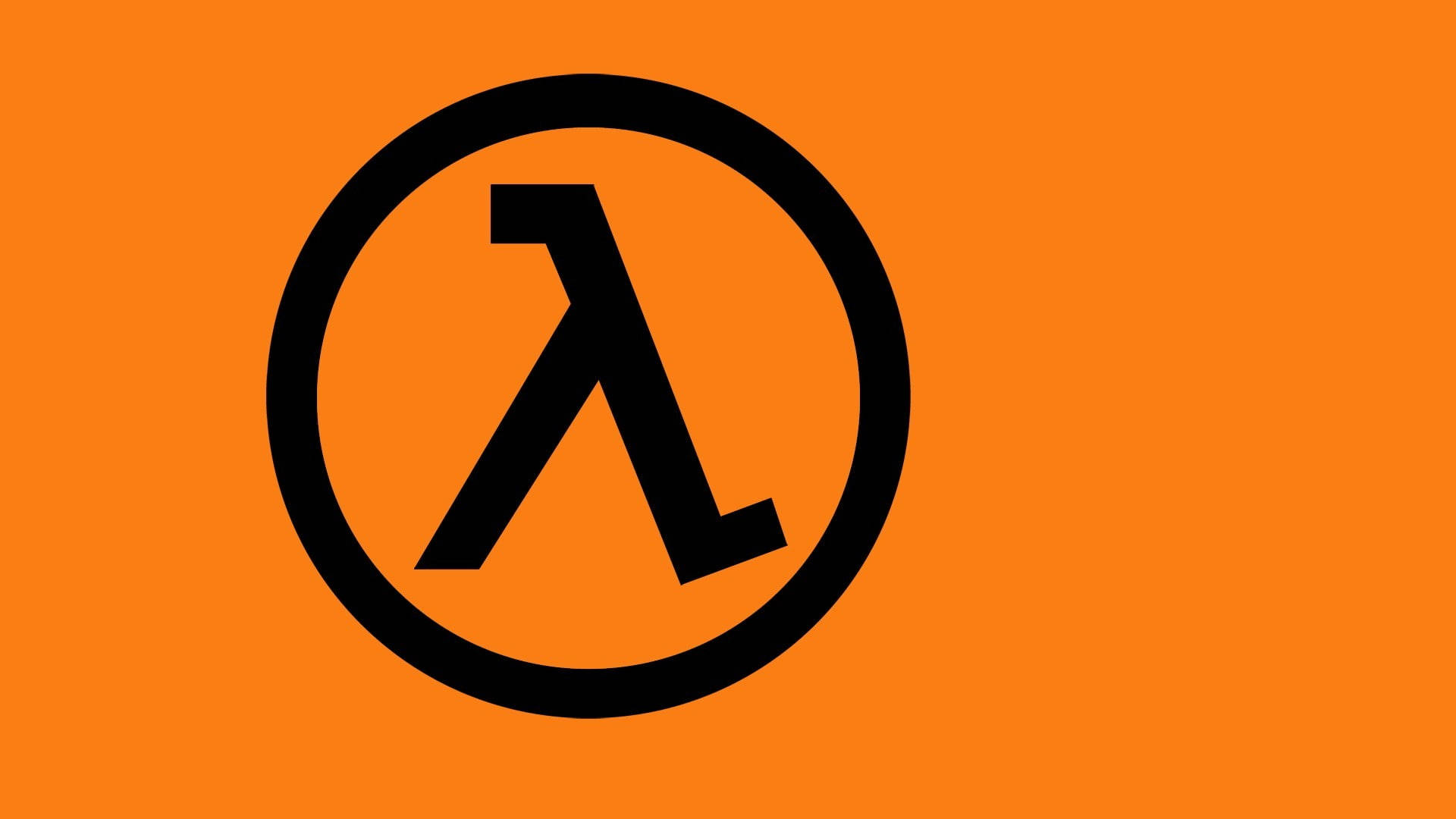 Half-Life, lambda logo, orange, Full HD Desktop Wallpaper