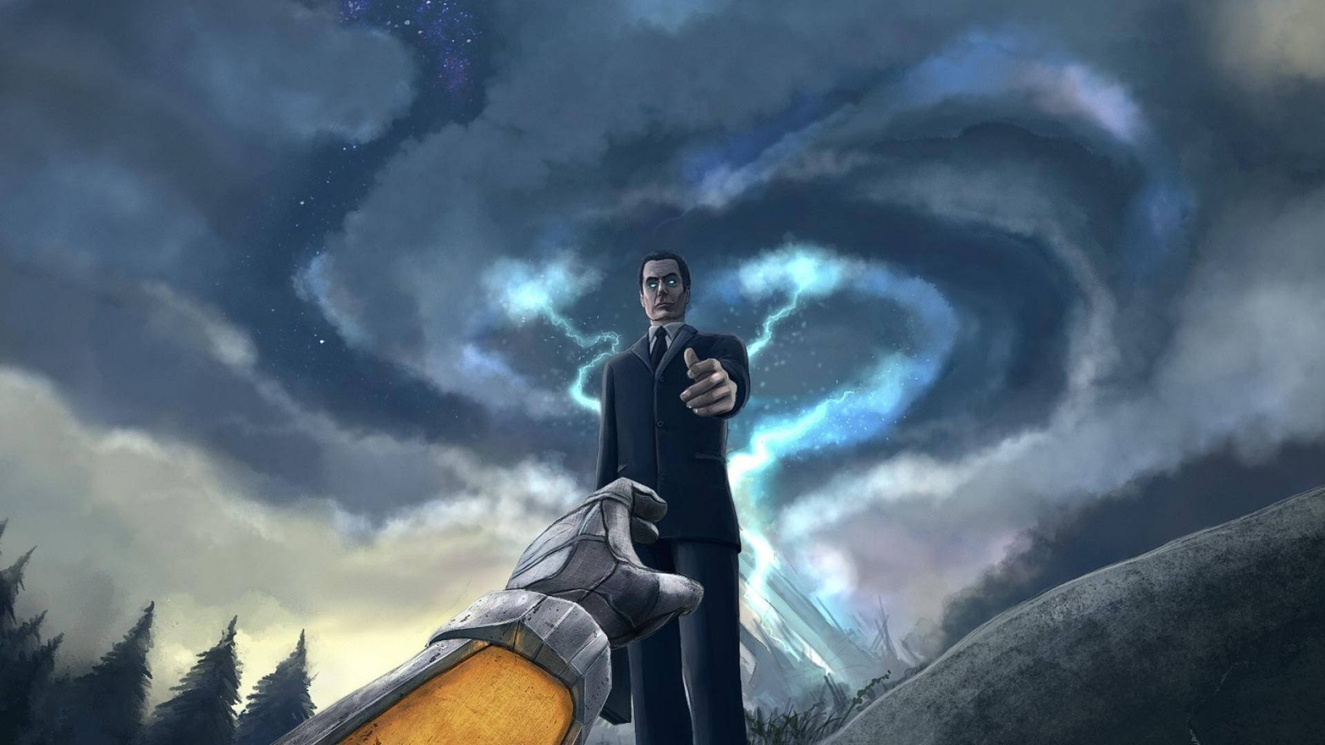Half-Life, G-Man, first person view, Full HD Desktop Wallpaper