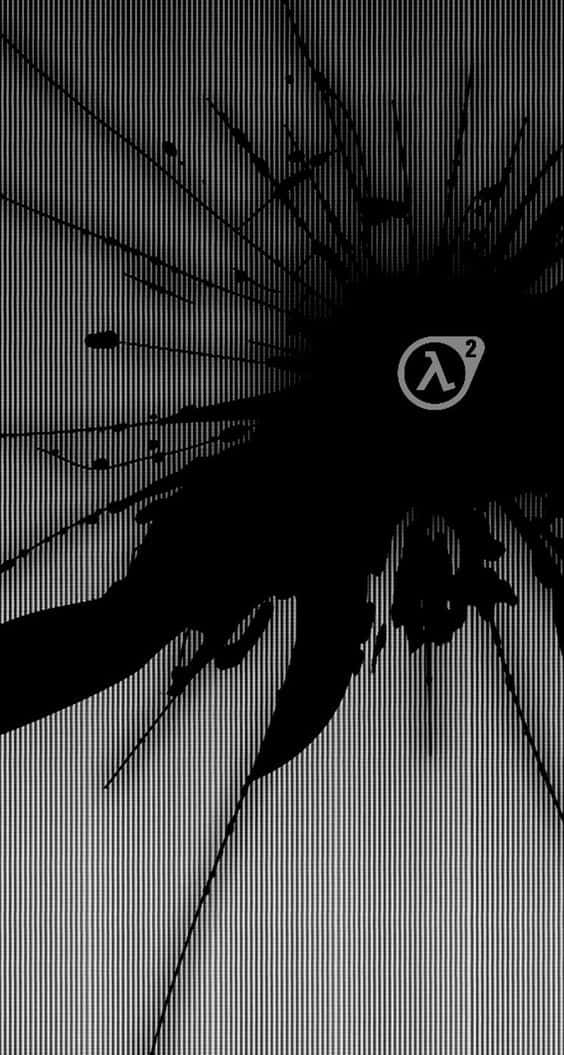 Half Life 2, lambda symbol, black and white stylized explosion, SD Phone Wallpaper