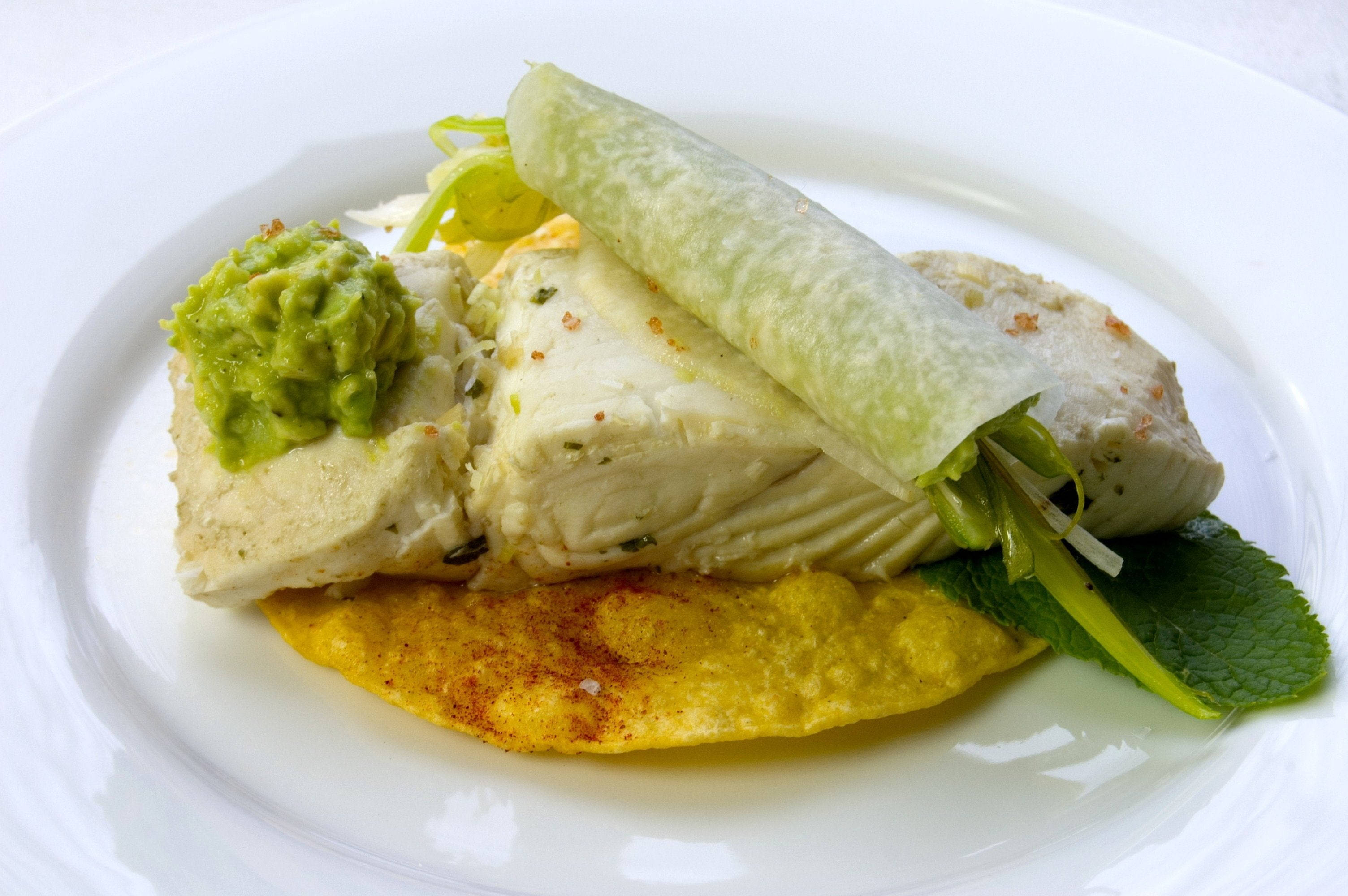 Halibut Fillet Taco, white fish, guacamole, 2K Desktop Wallpaper
