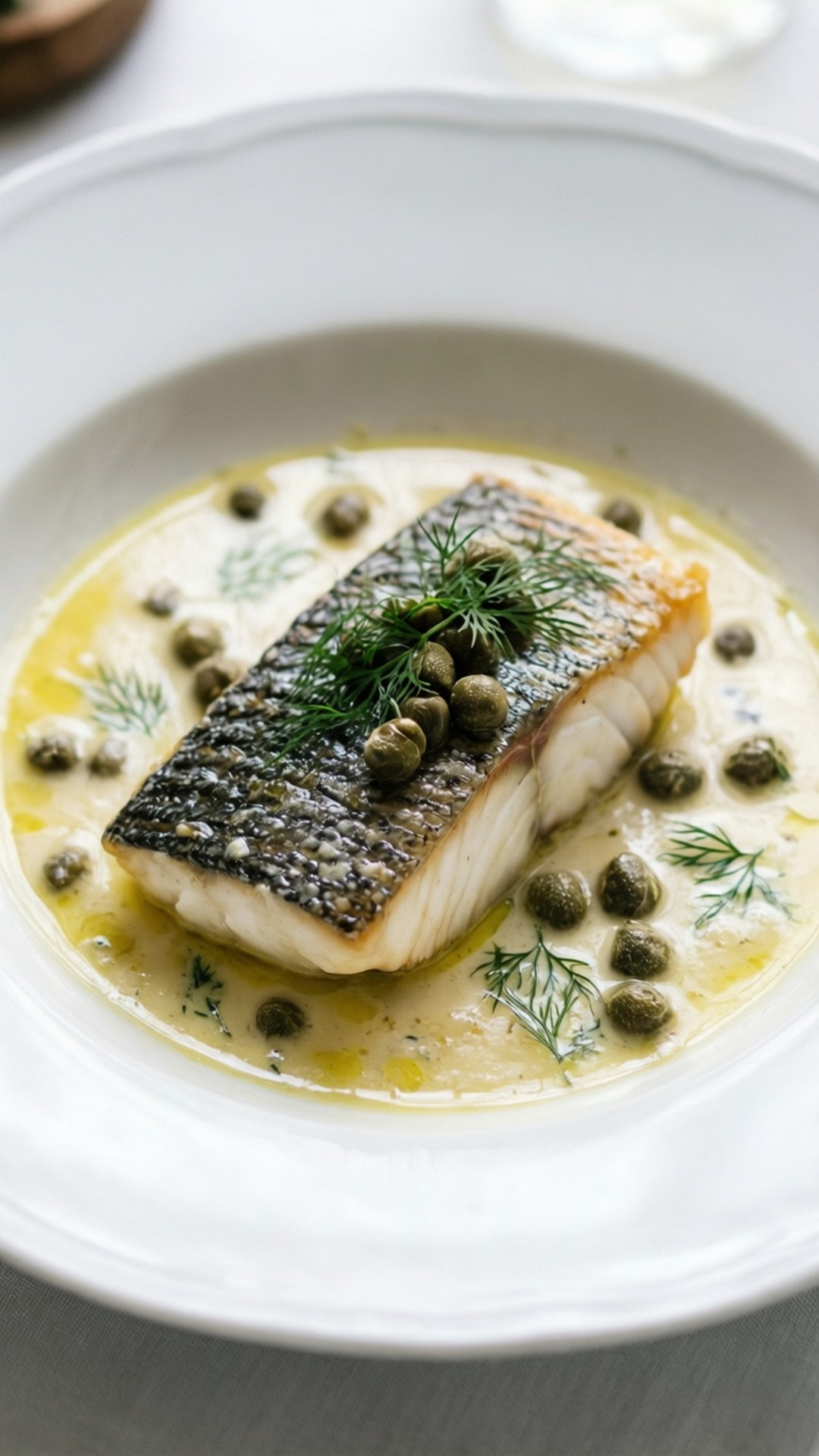 poached halibut, wine sauce, creamy sauce, Full HD Phone Wallpaper
