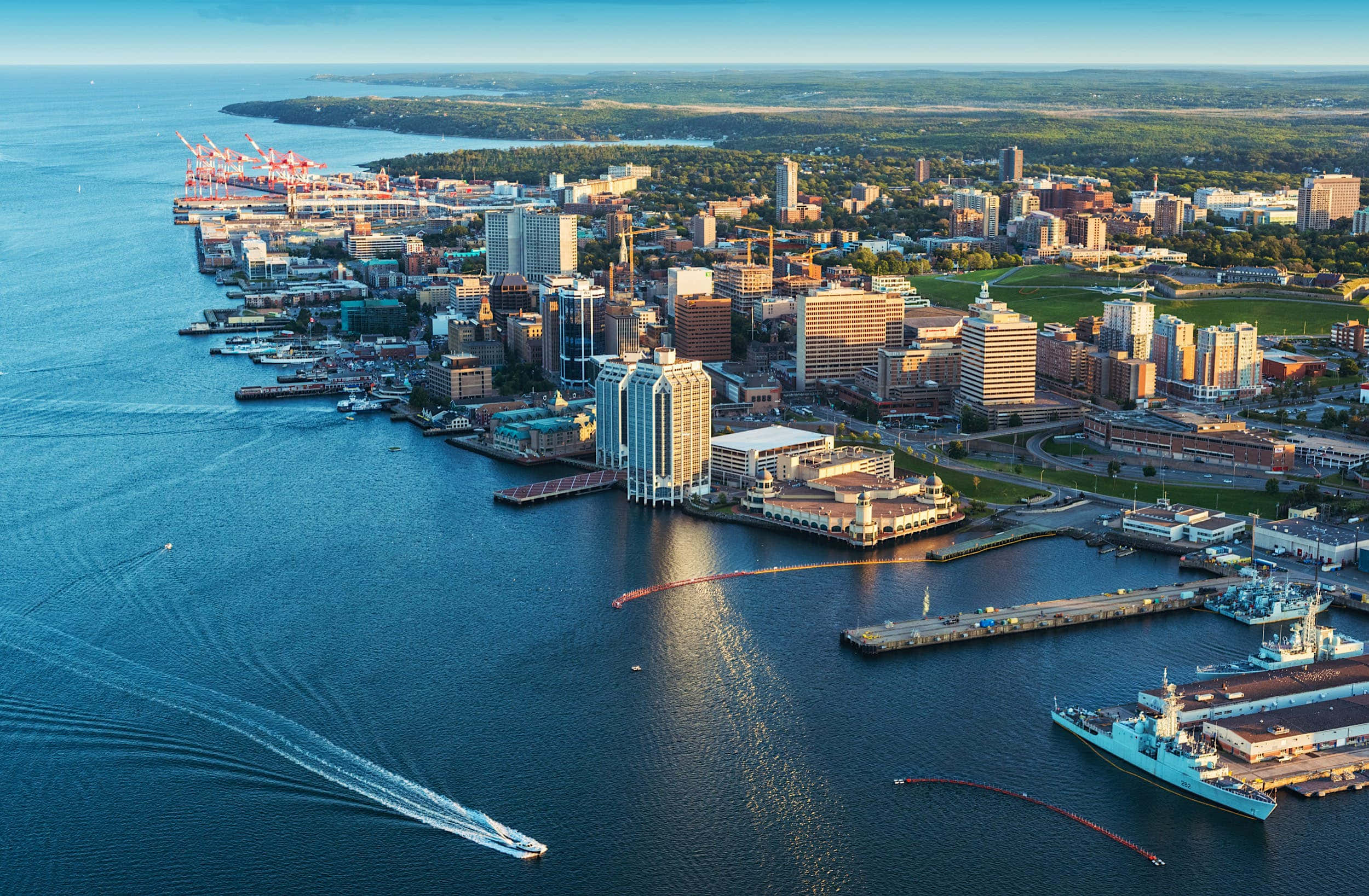 Halifax, Canada, dusk, aerial view, Full HD Desktop Wallpaper