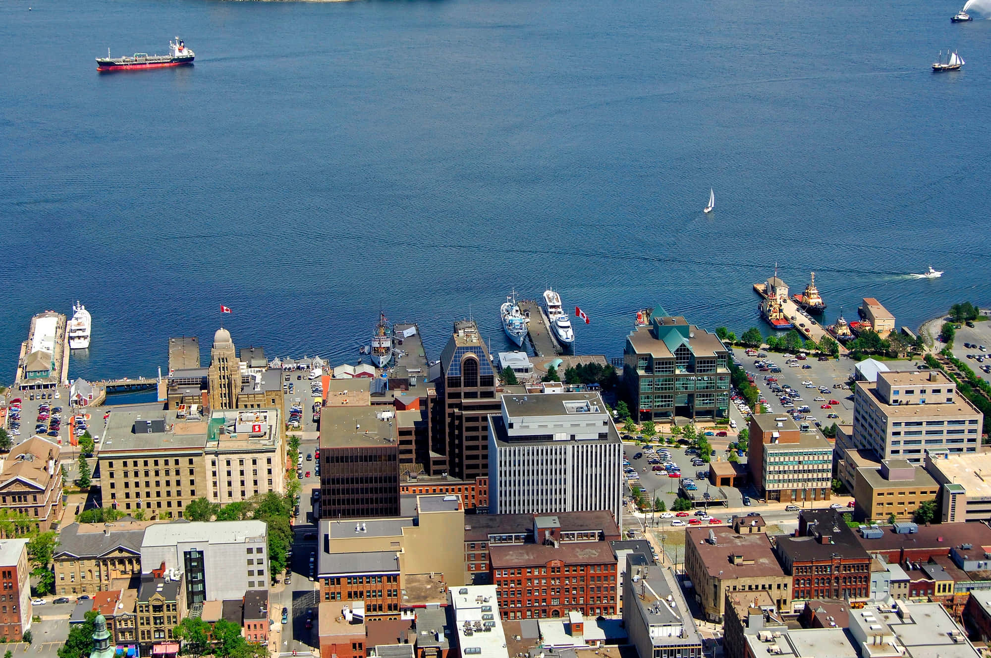 Halifax Canada, stunning sunrise, aerial view, Full HD Desktop Wallpaper
