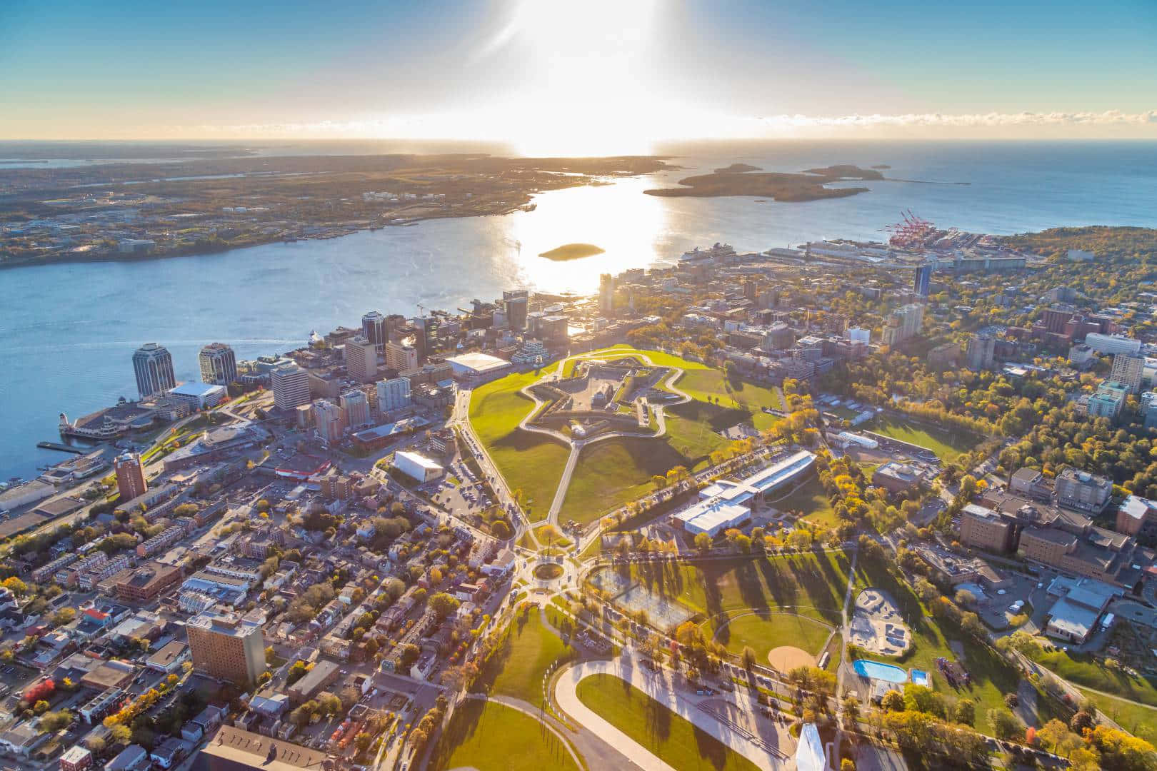 Halifax, skyline, sunset, HD Desktop Wallpaper