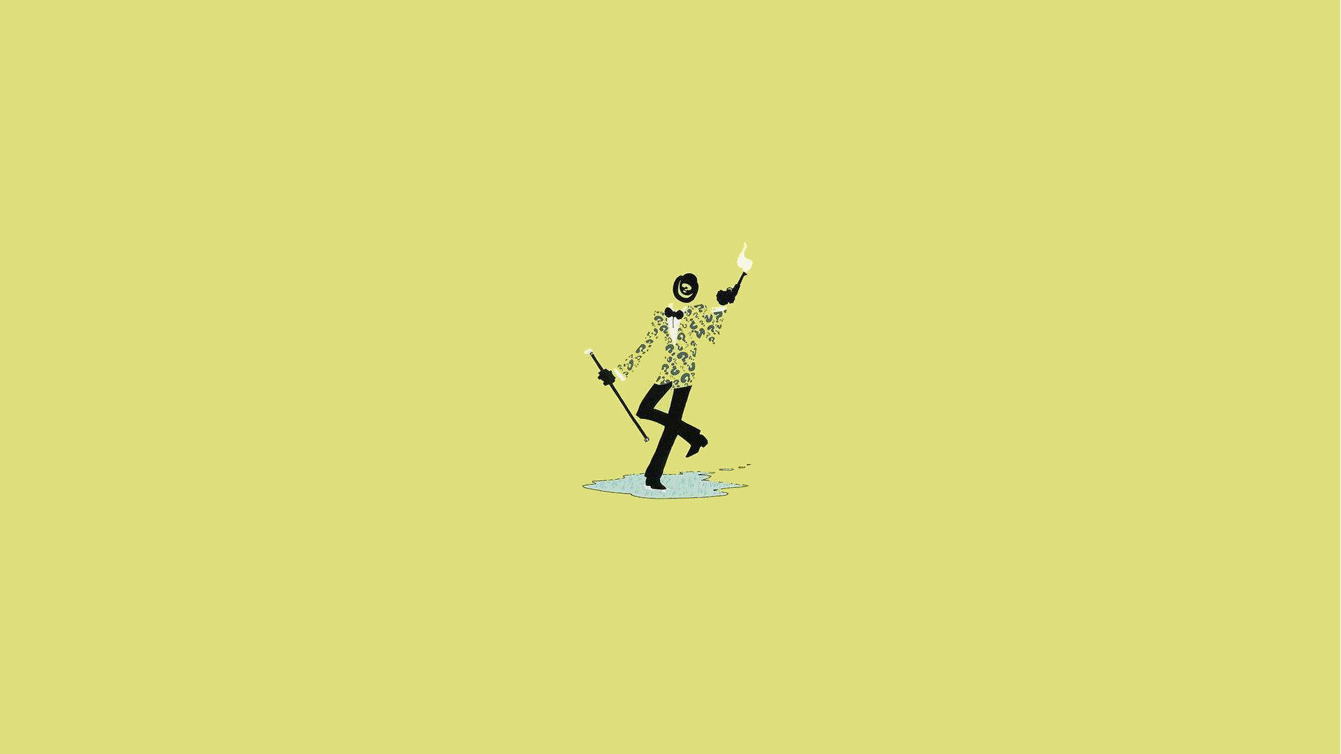 Halloween Aesthetic Pc, blue puddle, pale yellow background, Full HD Desktop Wallpaper