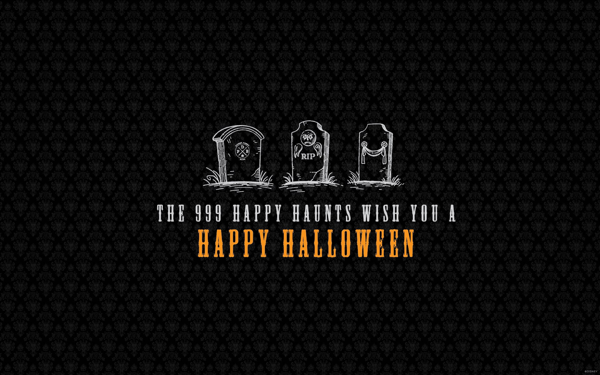 Halloween Aesthetic Pc, tombstones, eerie symbols, Full HD Desktop Wallpaper