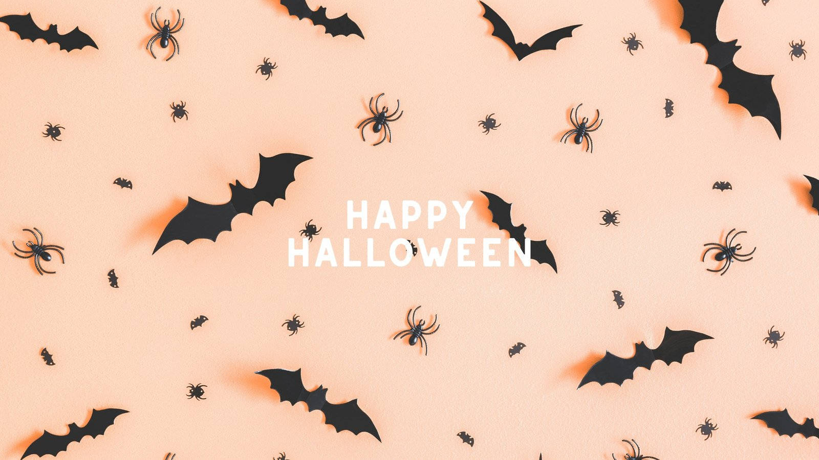 Halloween Aesthetic Pc, black bats, spiders, HD Desktop Wallpaper