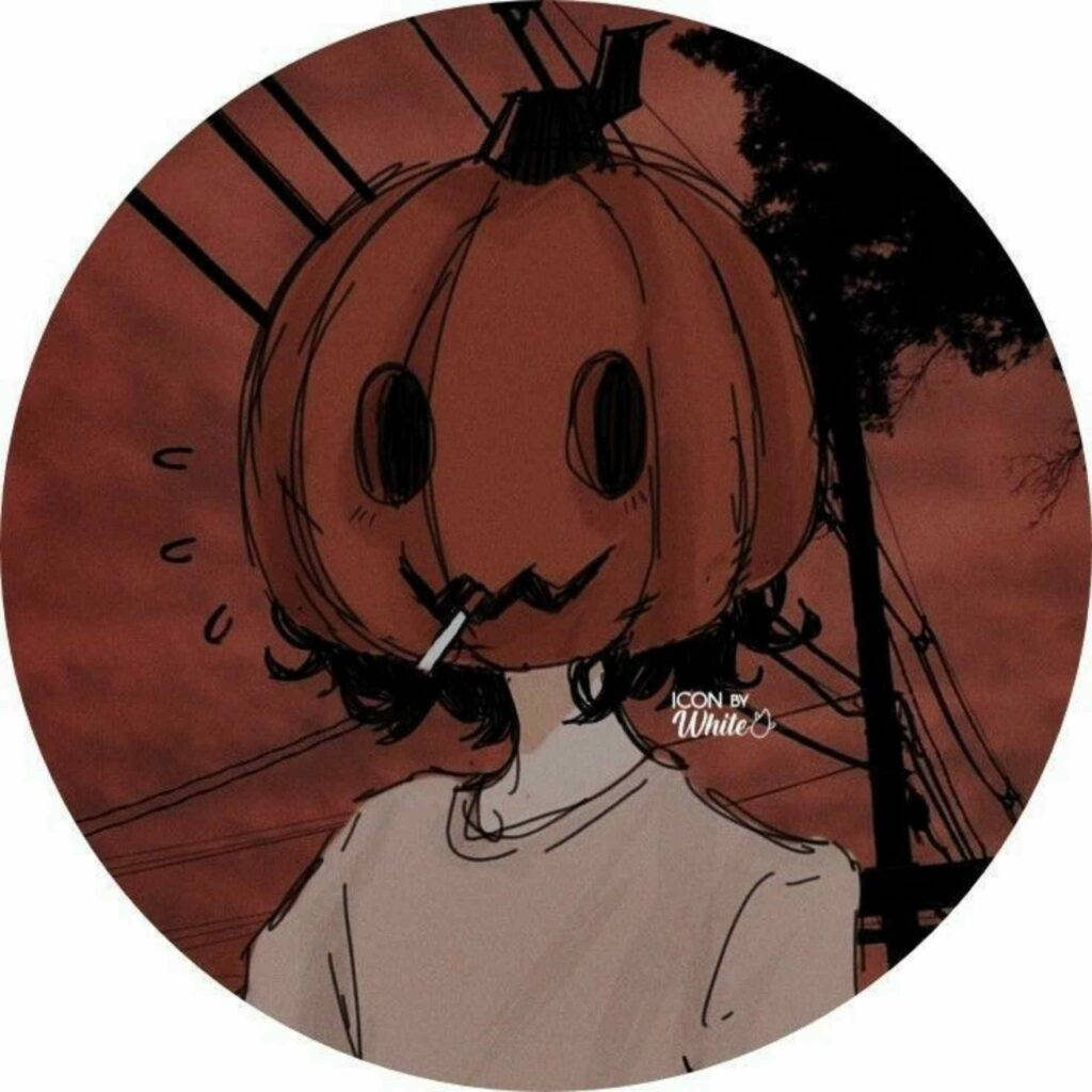 Pumpkin Head PFP Aesthetic Background, pumpkin head, dusky orange sky, SD Desktop Wallpaper