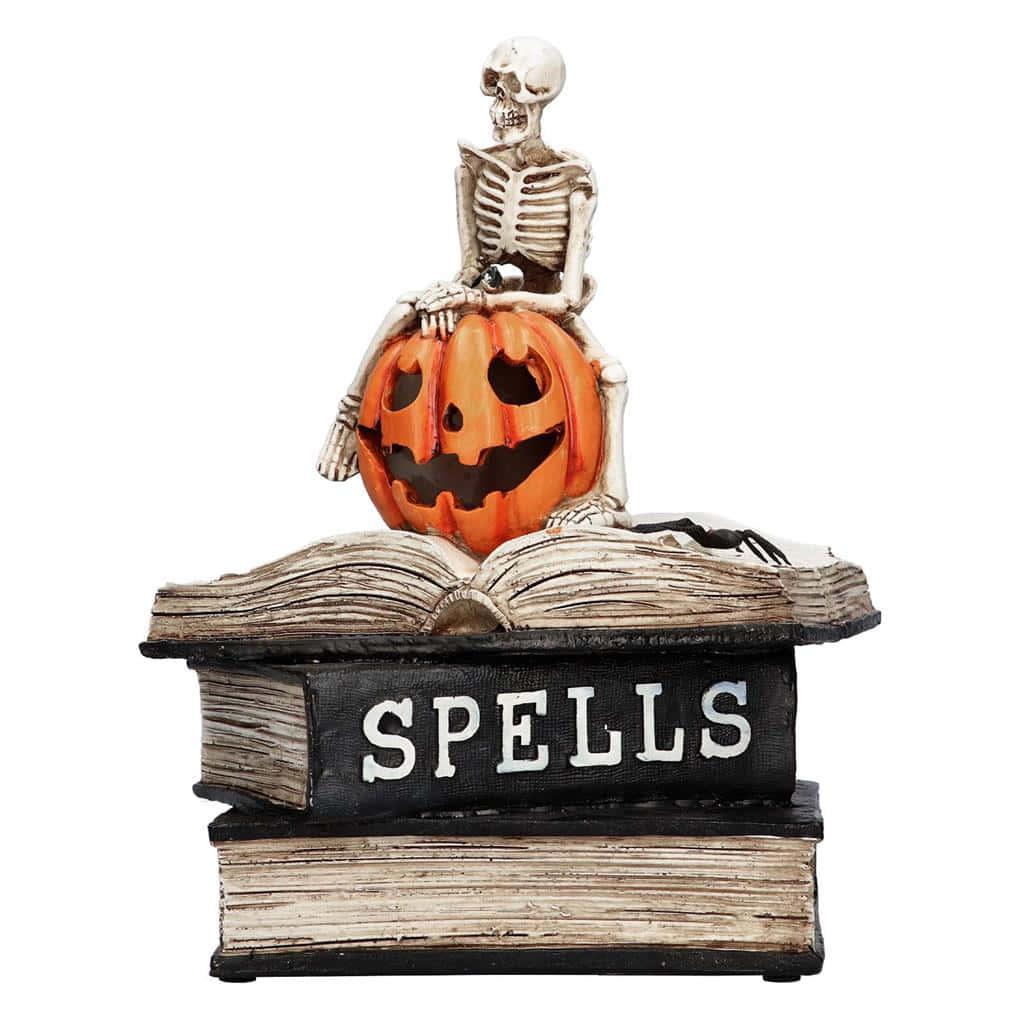 Halloween Books, skeleton, jack-o'-lantern, SD Desktop Wallpaper