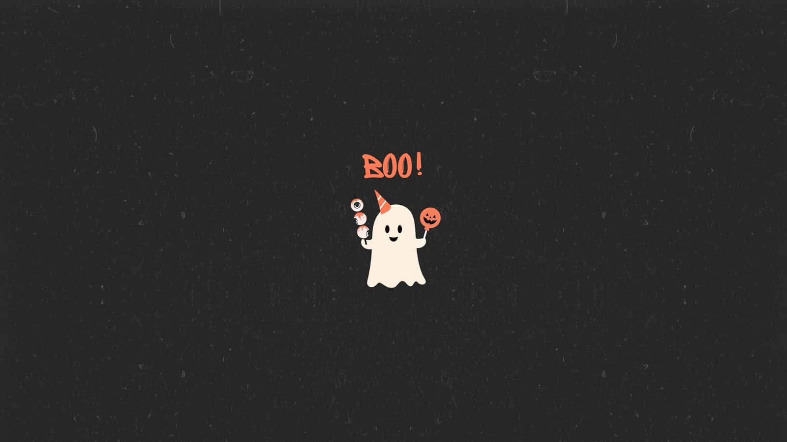 cute white cartoon ghost, party hat, eyeballs, HD Desktop Wallpaper