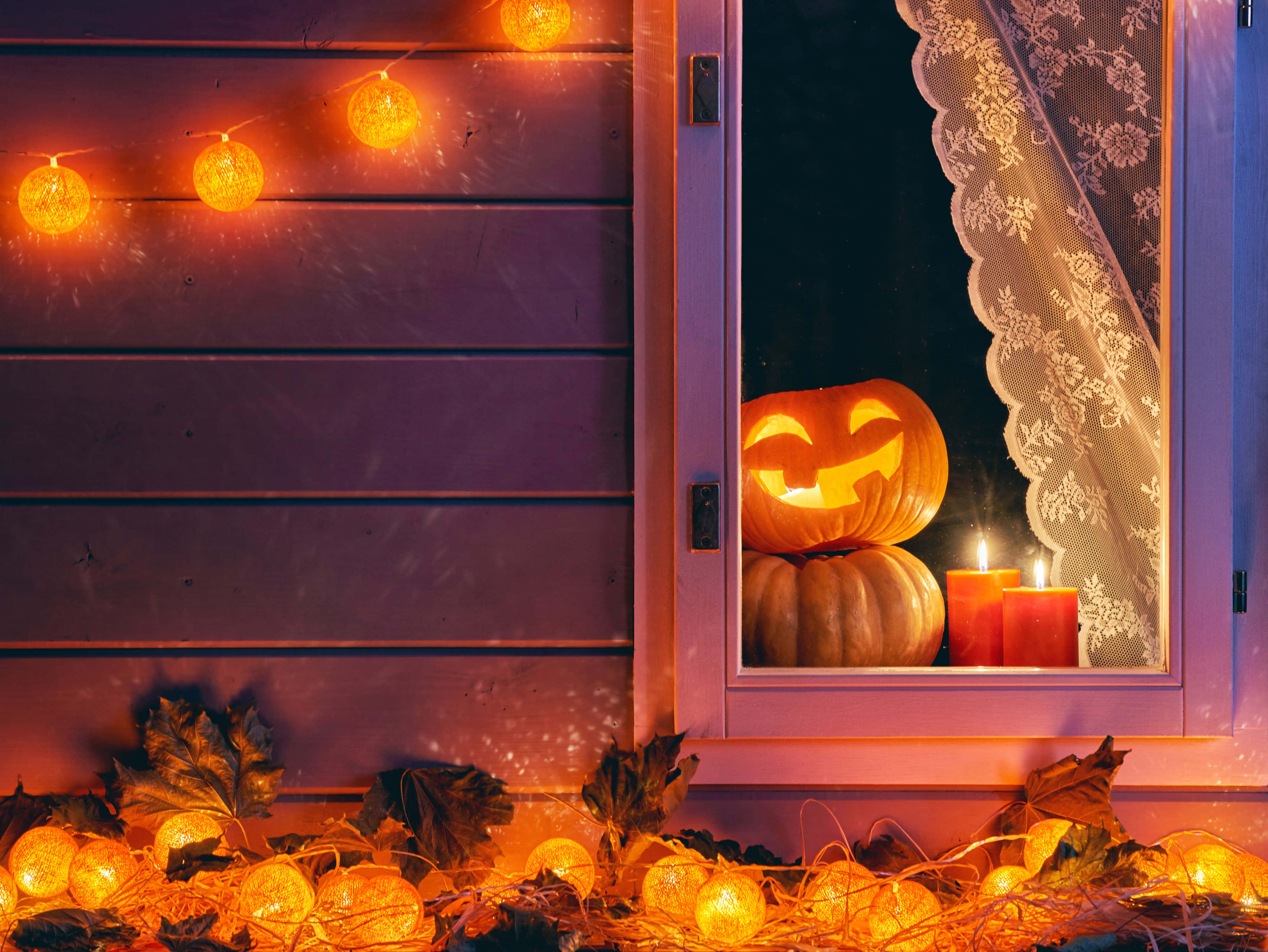 Halloween Candles, jack-o'-lantern, candles, 4K Desktop Wallpaper