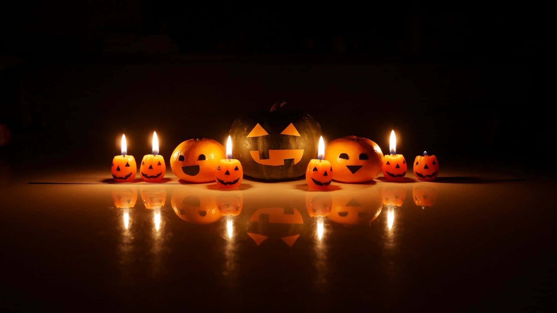 Halloween Candles, jack-o'-lanterns, candles, Full HD Desktop Wallpaper