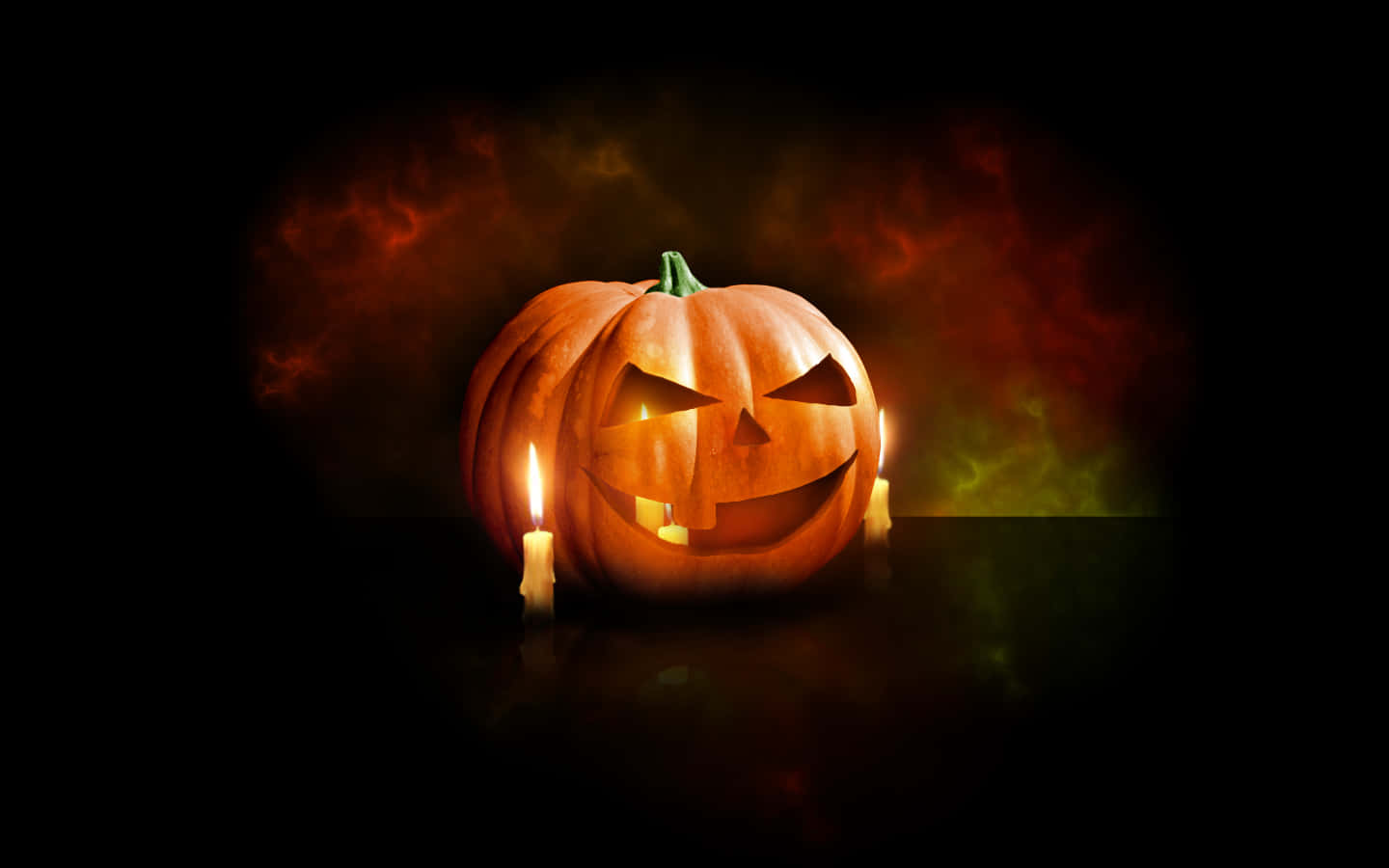 carved pumpkin, smiling, flickering candles, HD Desktop Wallpaper