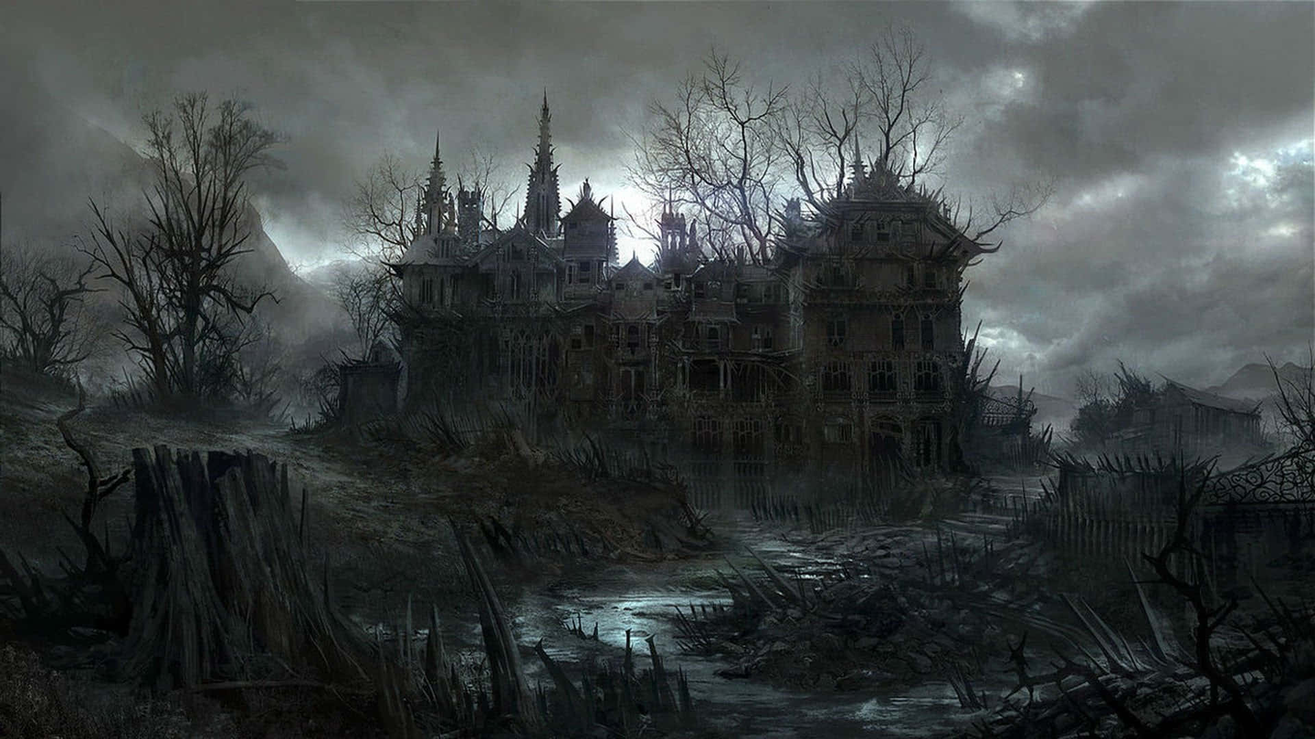1920 x 1080, Halloween, eerie pumpkin, Full HD Desktop Wallpaper